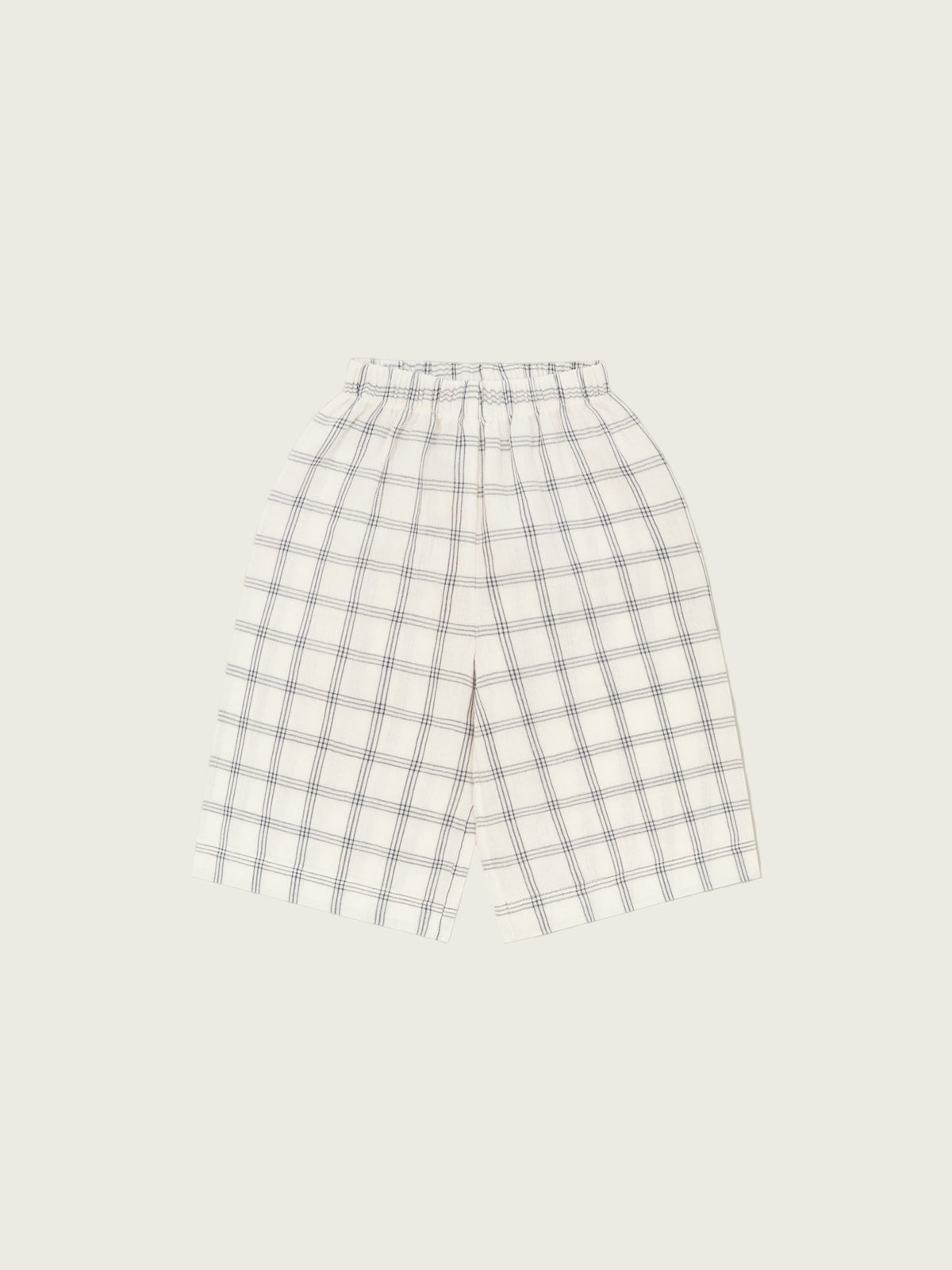 Navy Window Check Wide Leg Pants | Organic Zoo