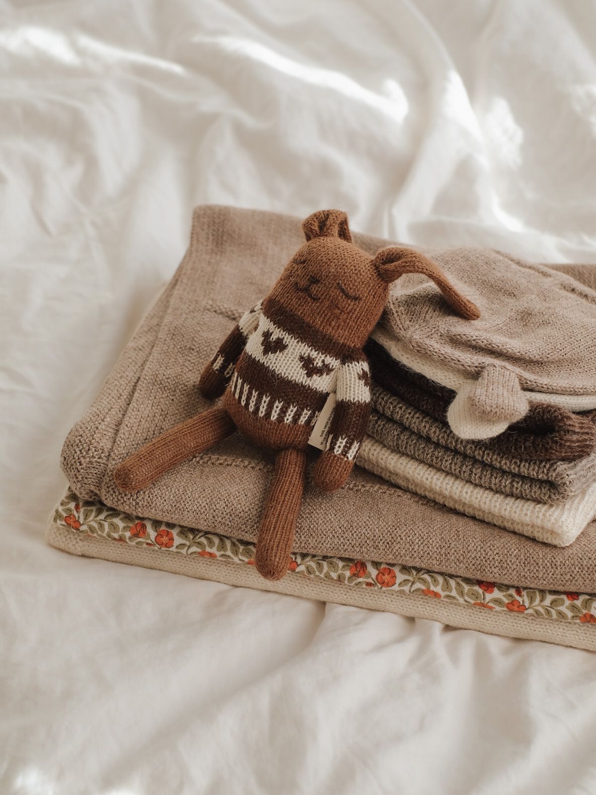 Bunny Soft Toy - Dark Mocha Heart Sweater