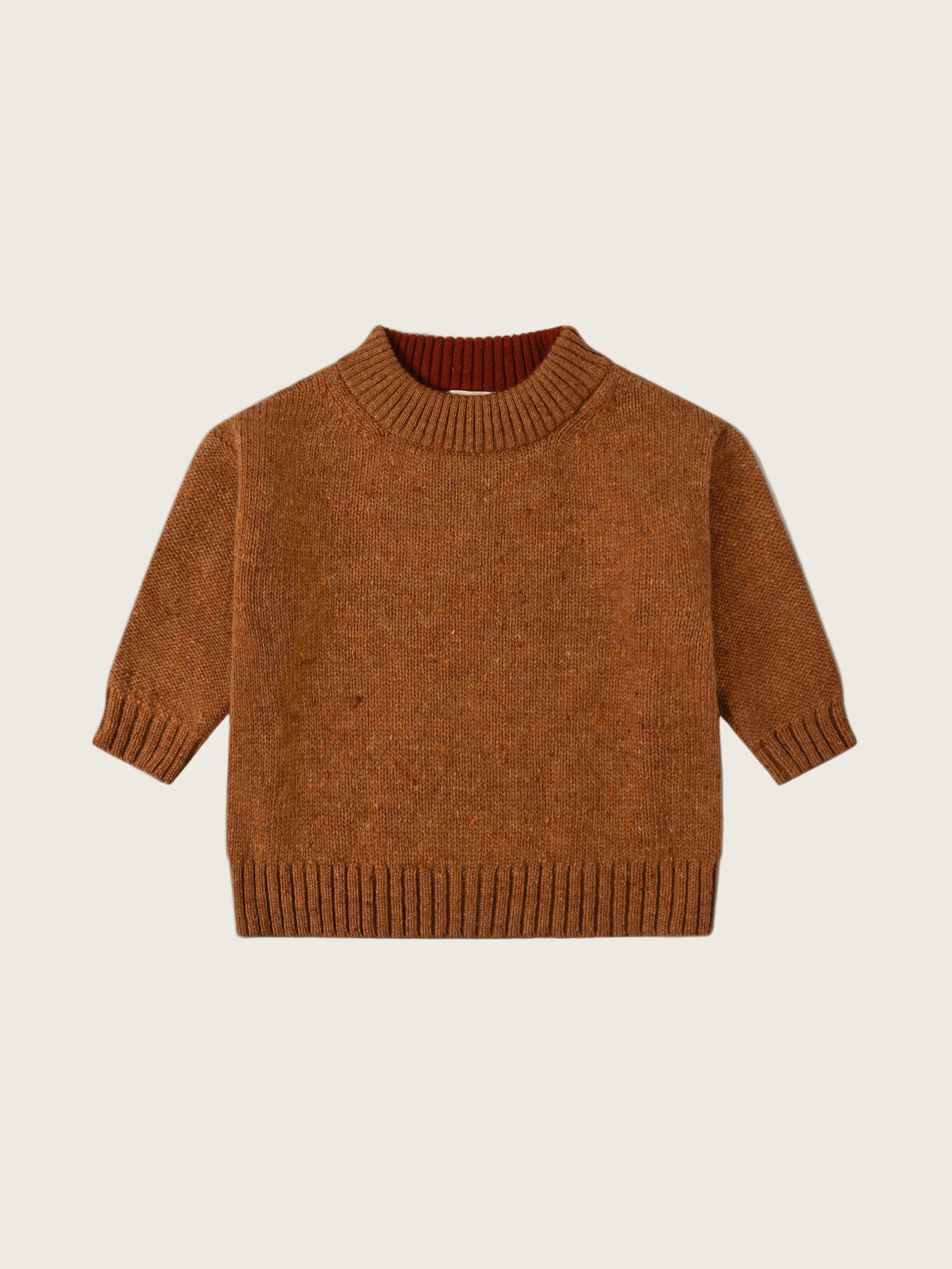 Pecan Boxy Wool Jumper