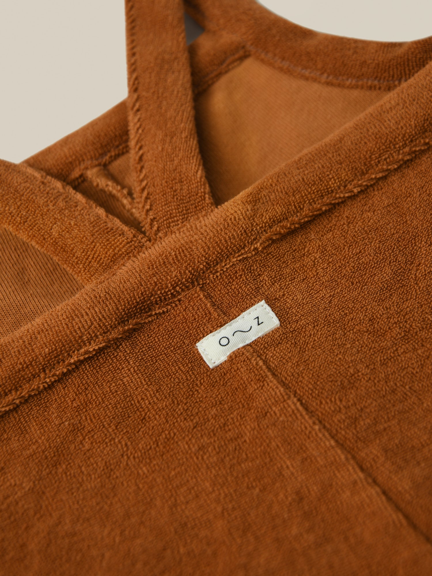 Terracotta Terry Cropped Dungarees