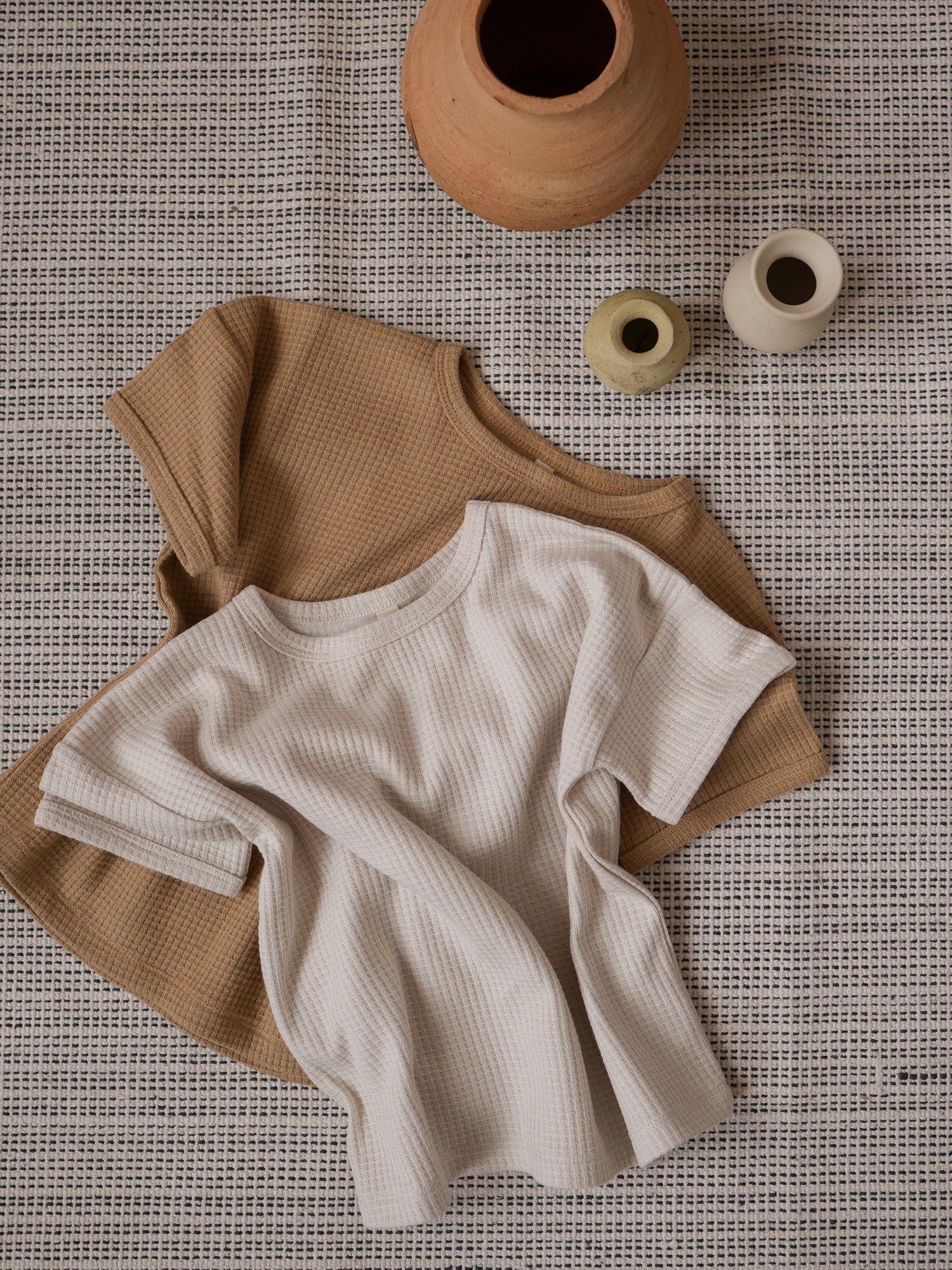 Ceramic White Waffle Boxy T-shirt