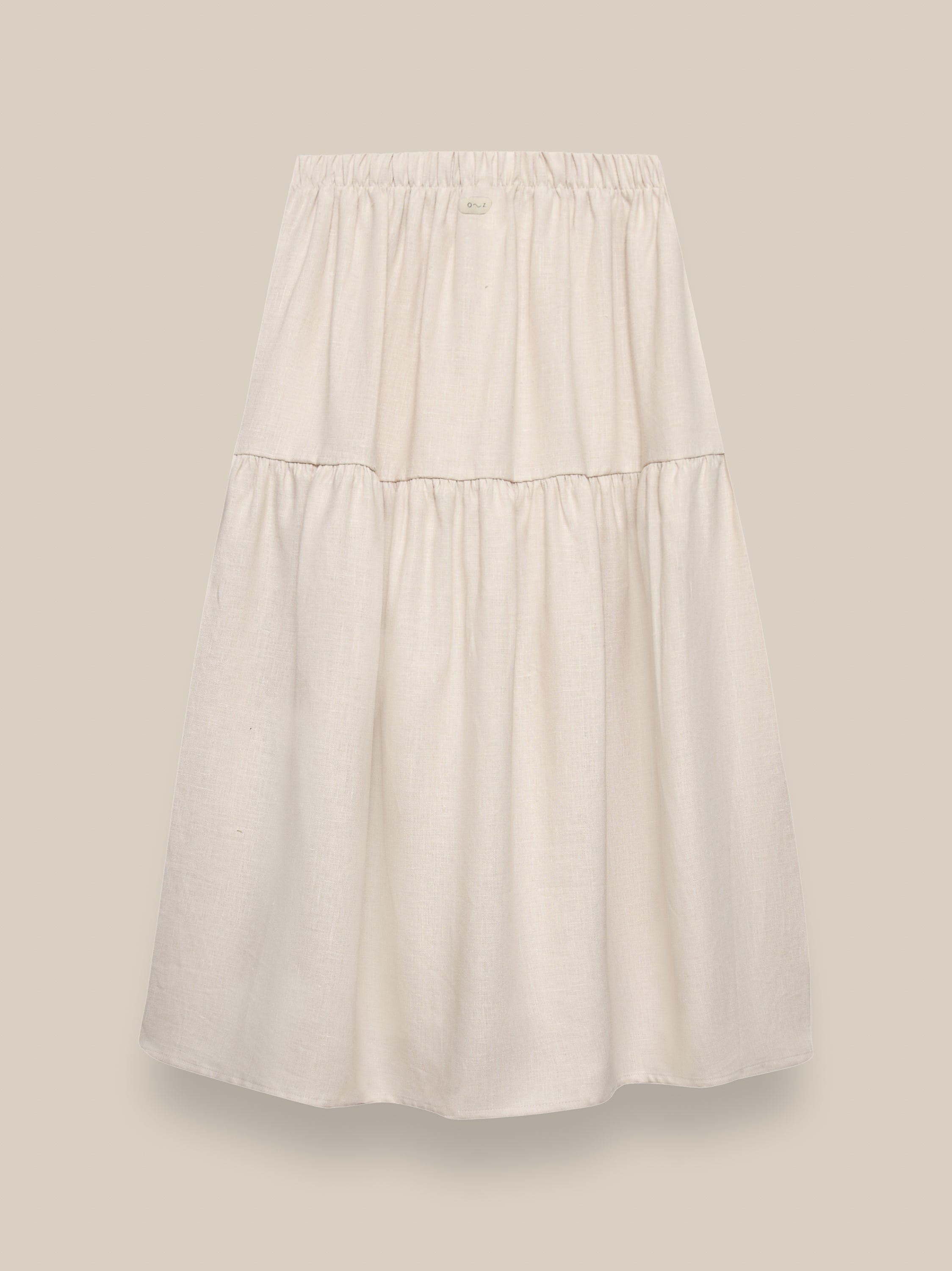 Women's Ceramic White Linen Skirt