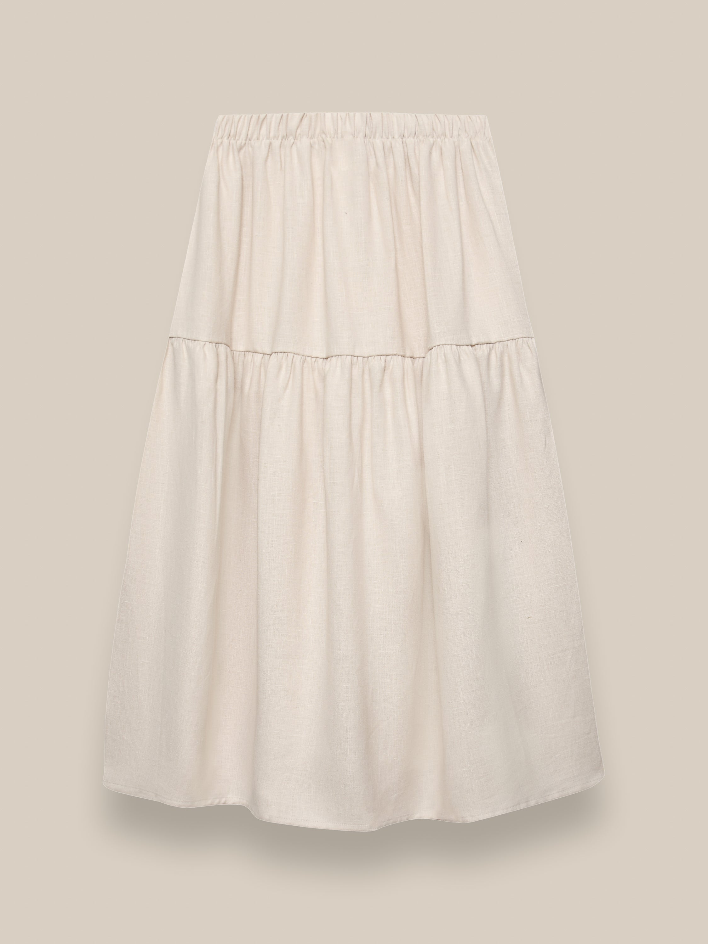 Women's Ceramic White Linen Skirt