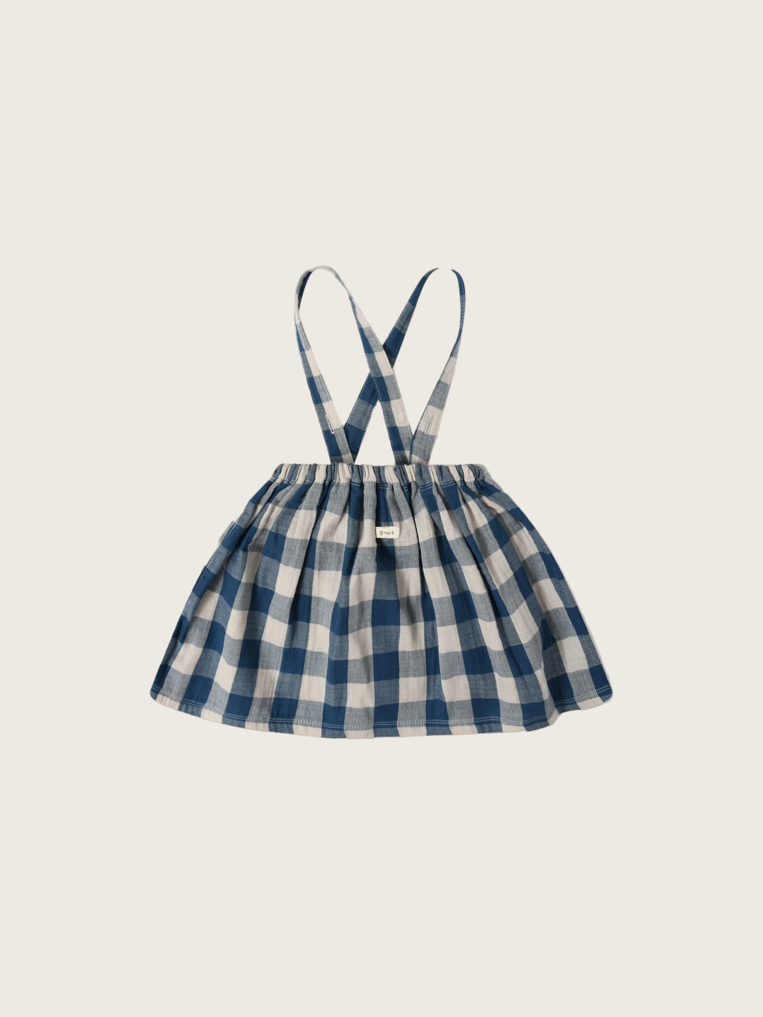 Pottery Blue Gingham Maker Crossback Skirt