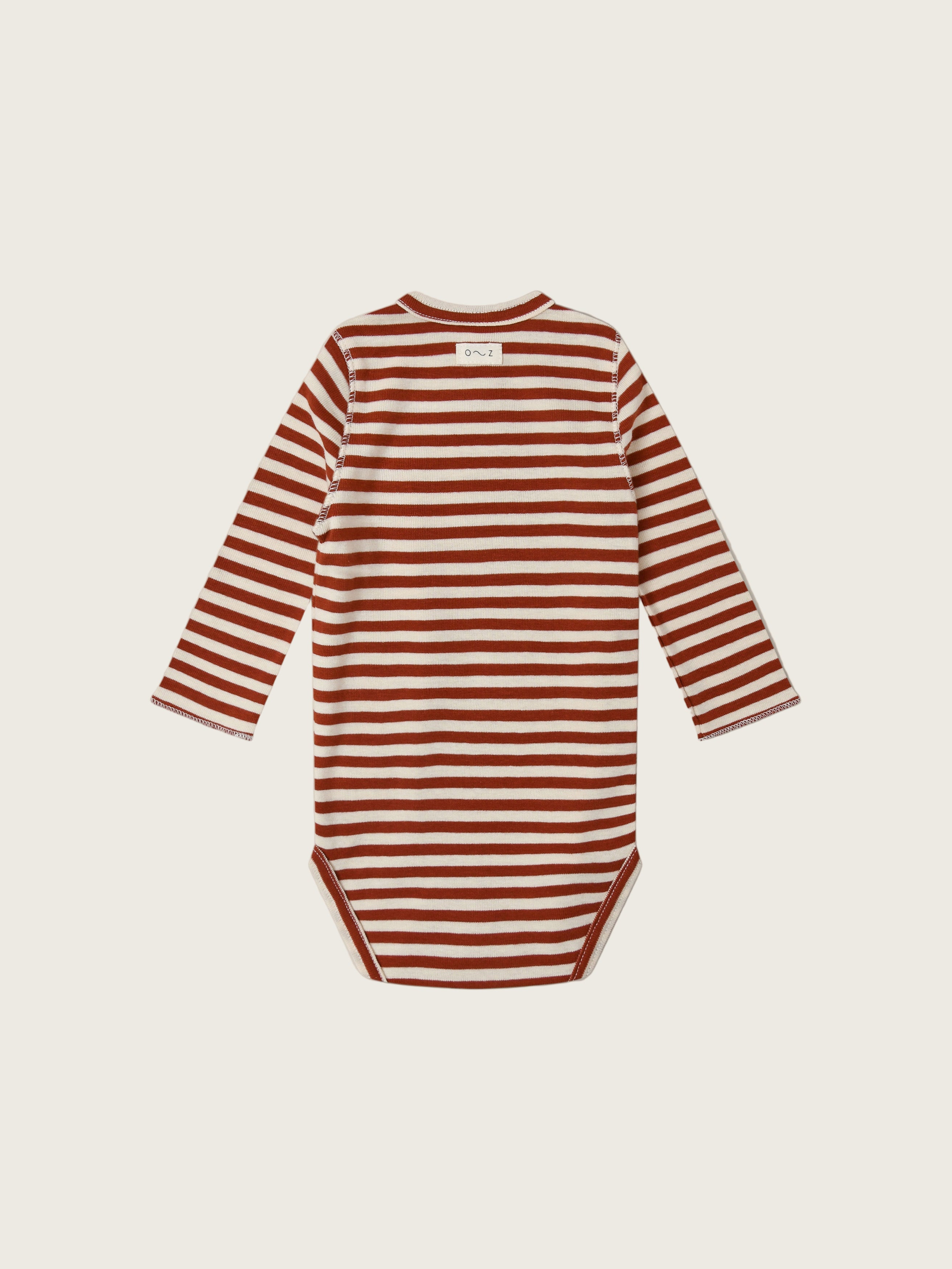 baby and toddler ribbed cotton wrap bodysuit in red and white stripes with front and crotch poppers