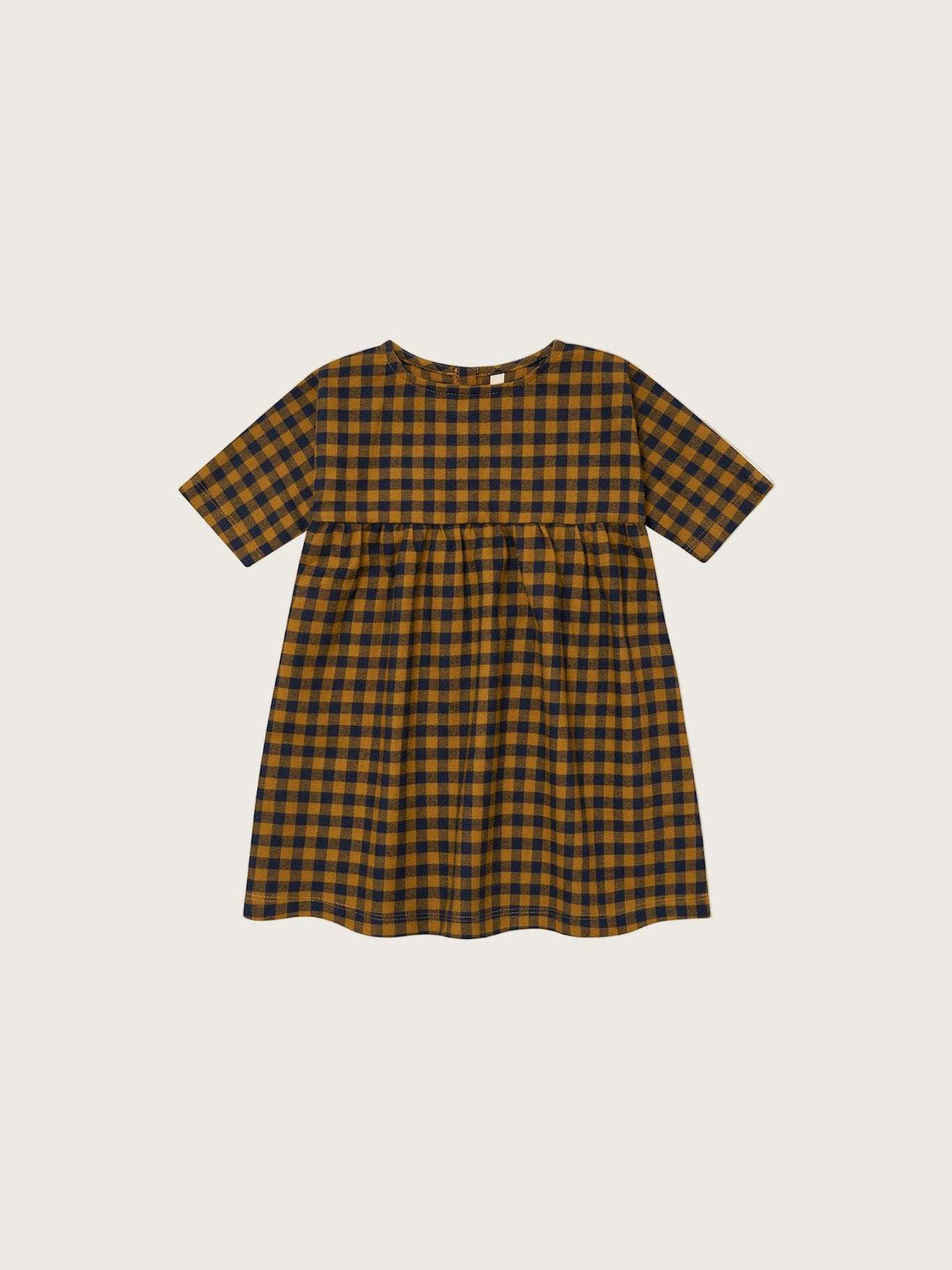 Blueberry Gingham Gather Dress | Organic Zoo