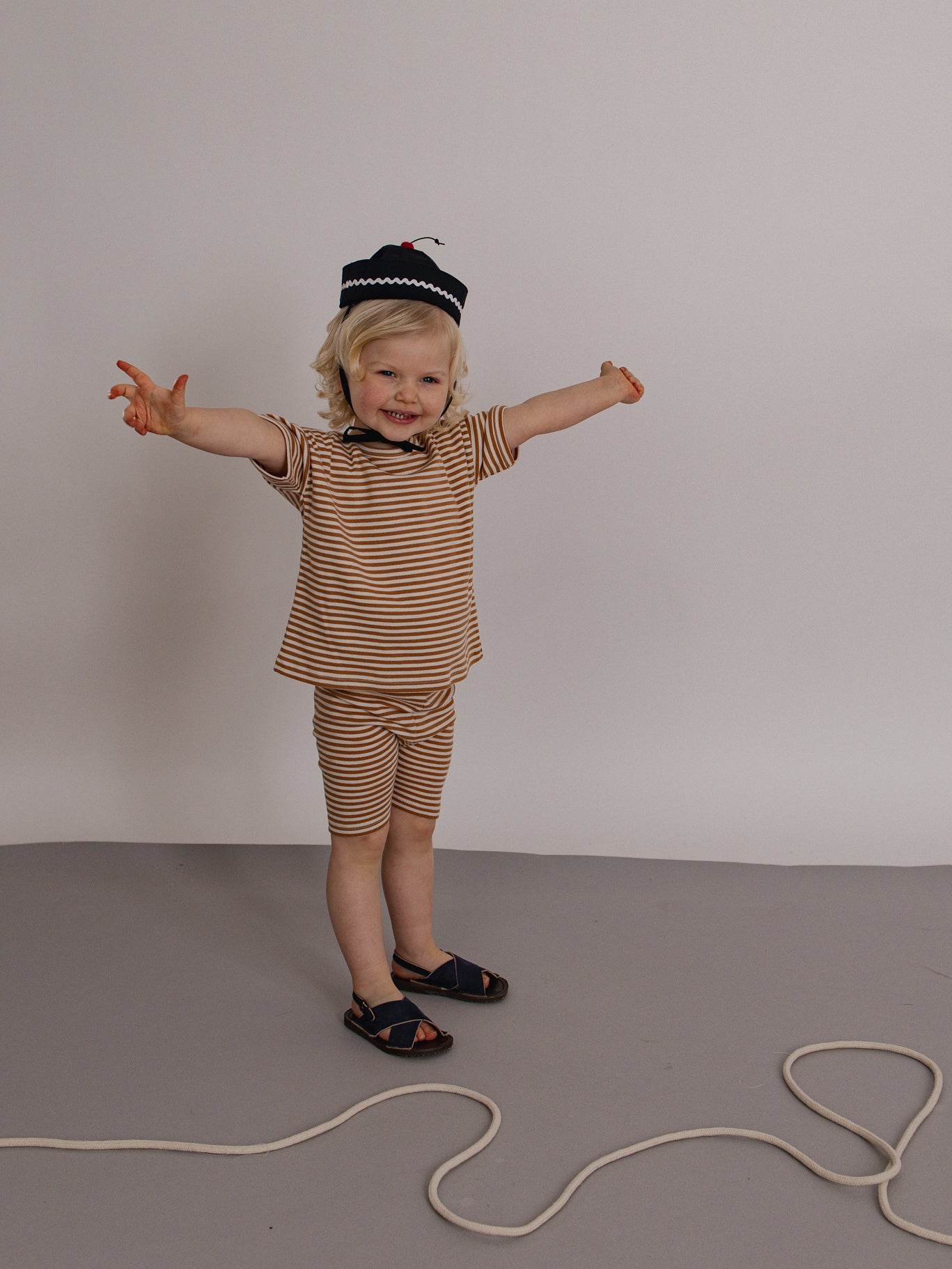 Copper Stripes Biker Shorts