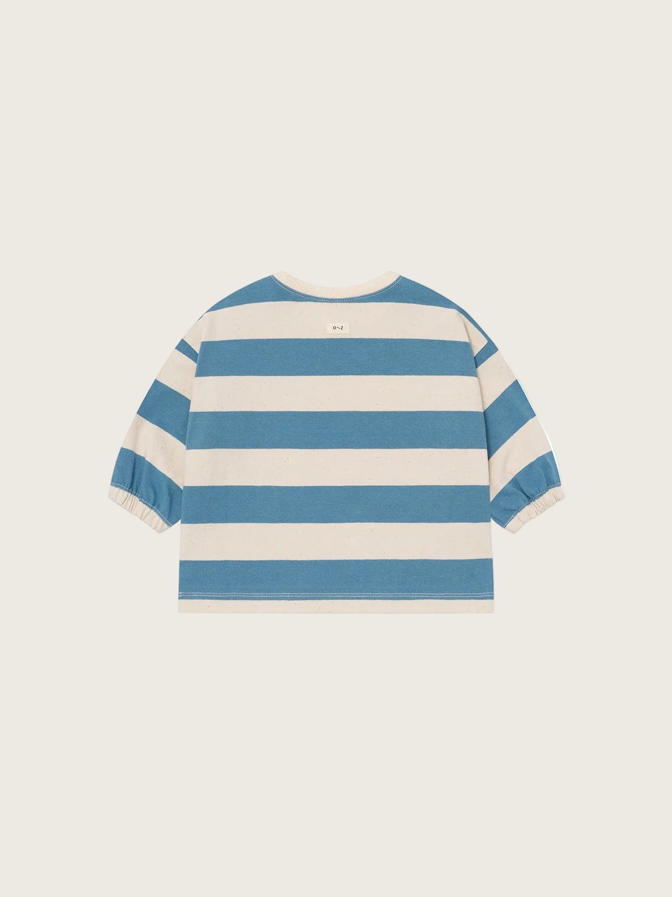 Blue and white striped shirt on a white background