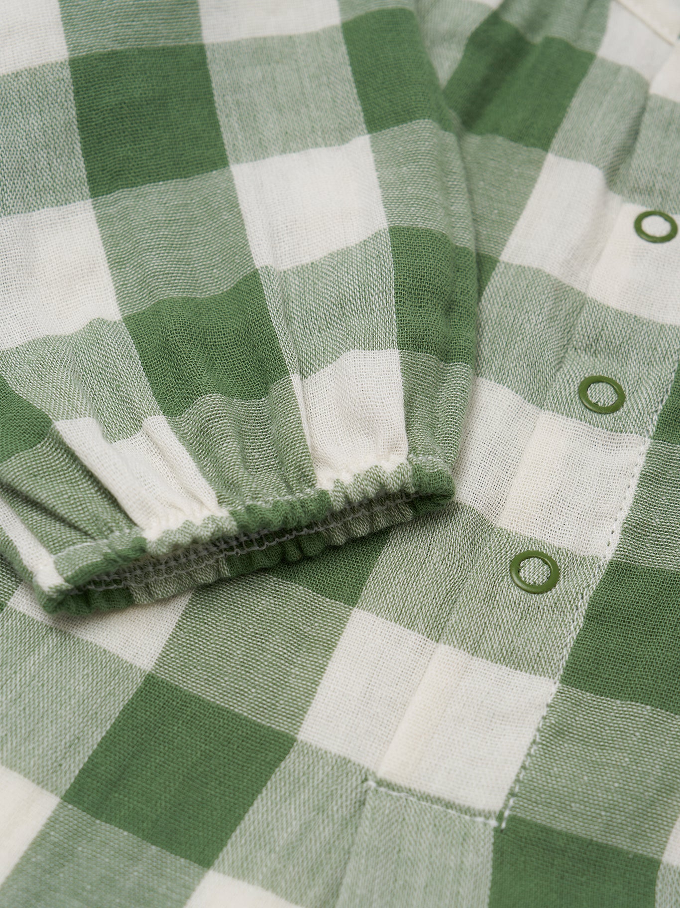 Dill Gingham Onesie Detail