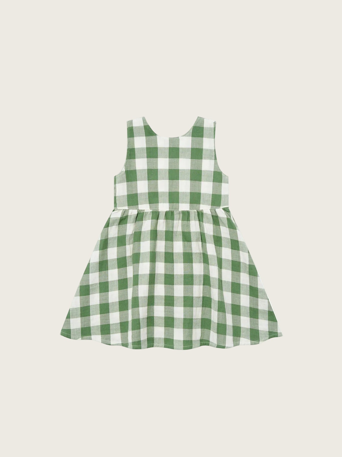 Green and white checkered dress on a white background
