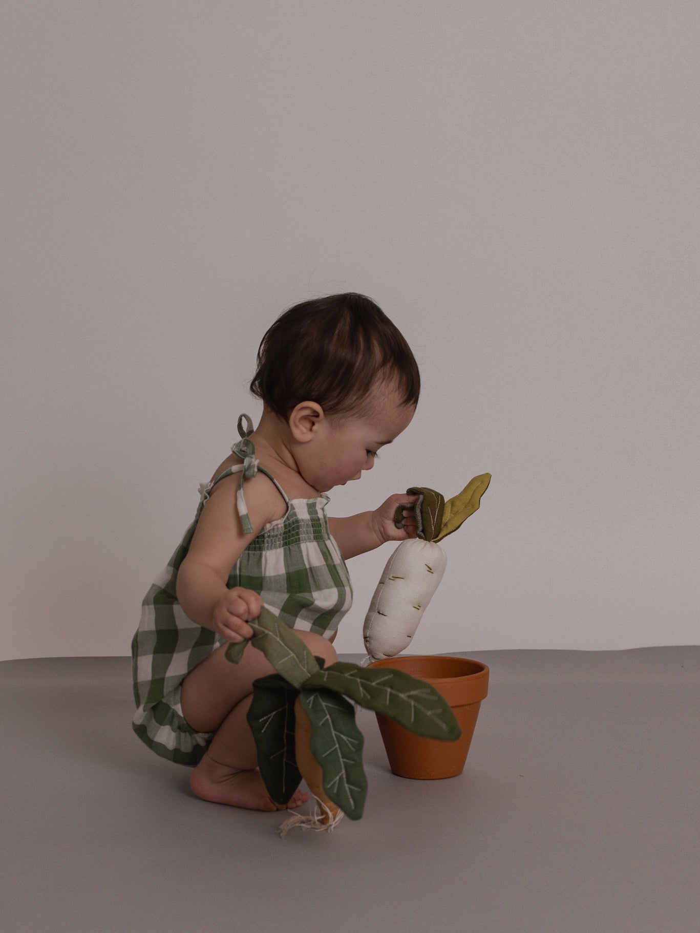 Dill Gingham Spaghetti Bodysuit