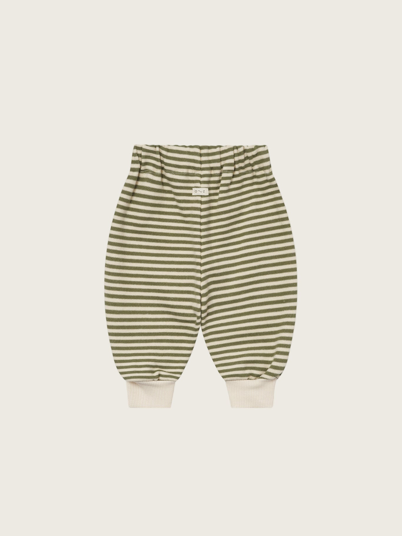 baby and toddler organic terry cotton drawstring sweatpants in fern green and white stripes