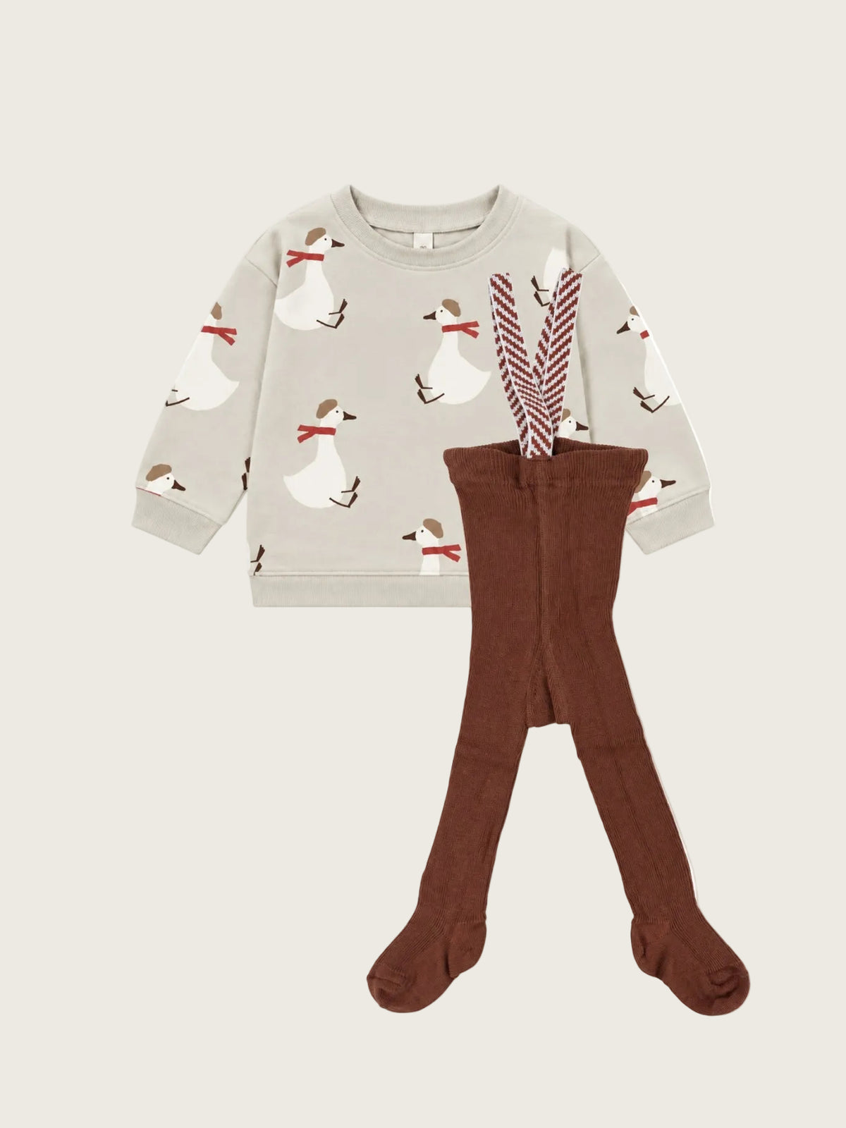 Christmas Goose Sweatshirt & Cinnamon Tights