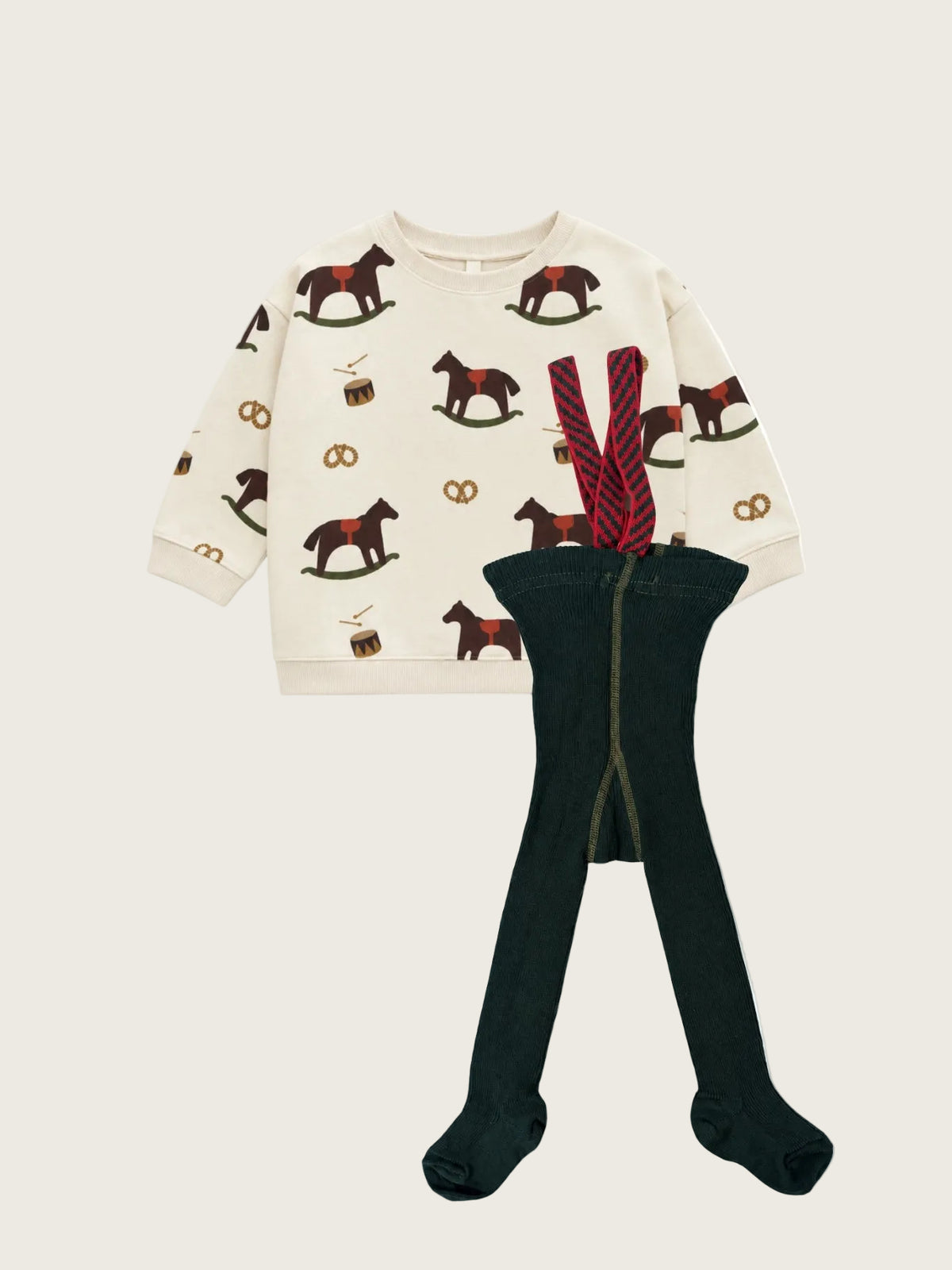 Rockinghorse Parade Sweatshirt & Green Tights