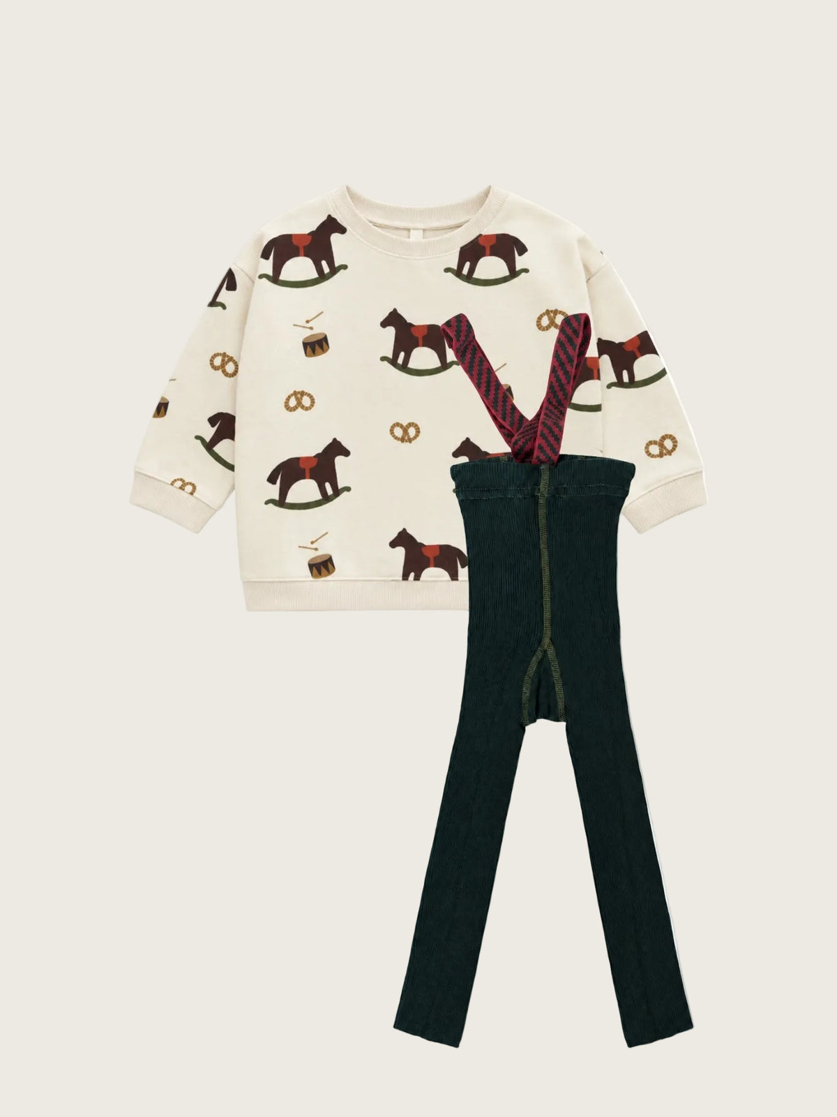 Rockinghorse Parade Sweatshirt & Green Tights