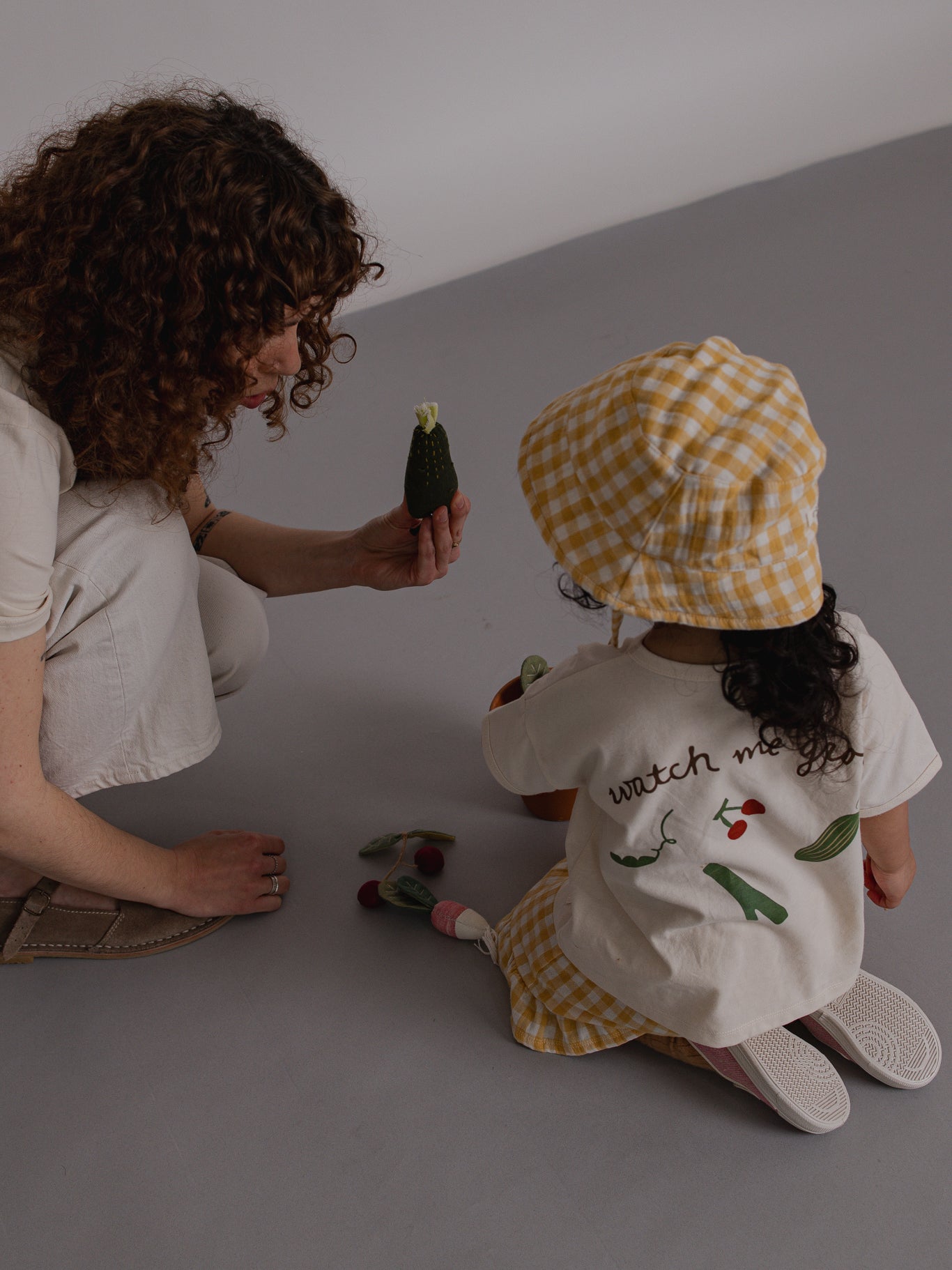 Honeycomb Gingham Bucket Sun Hat