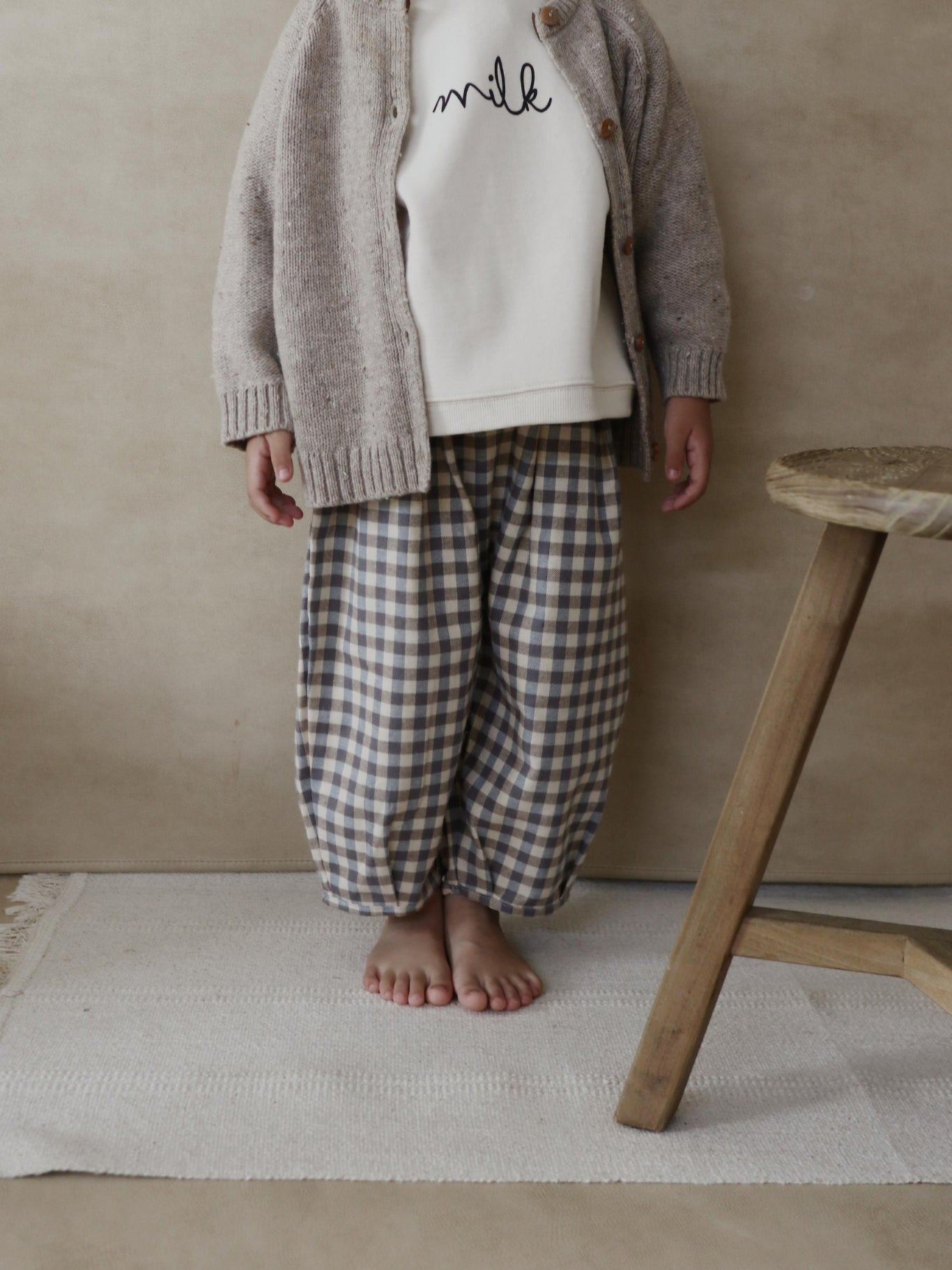 Oatmeal Boxy Wool Cardigan