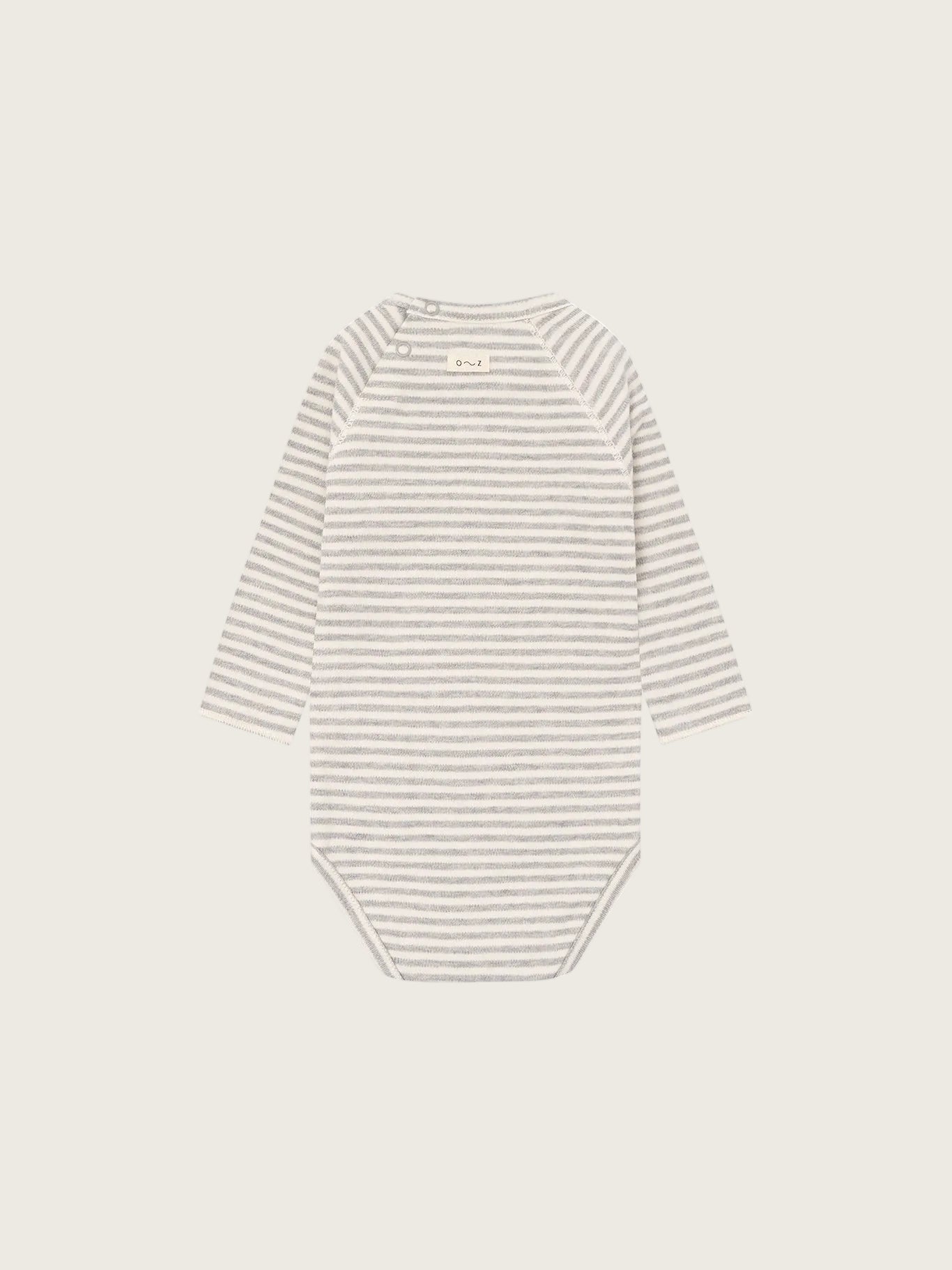 Striped baby bodysuit on a white background