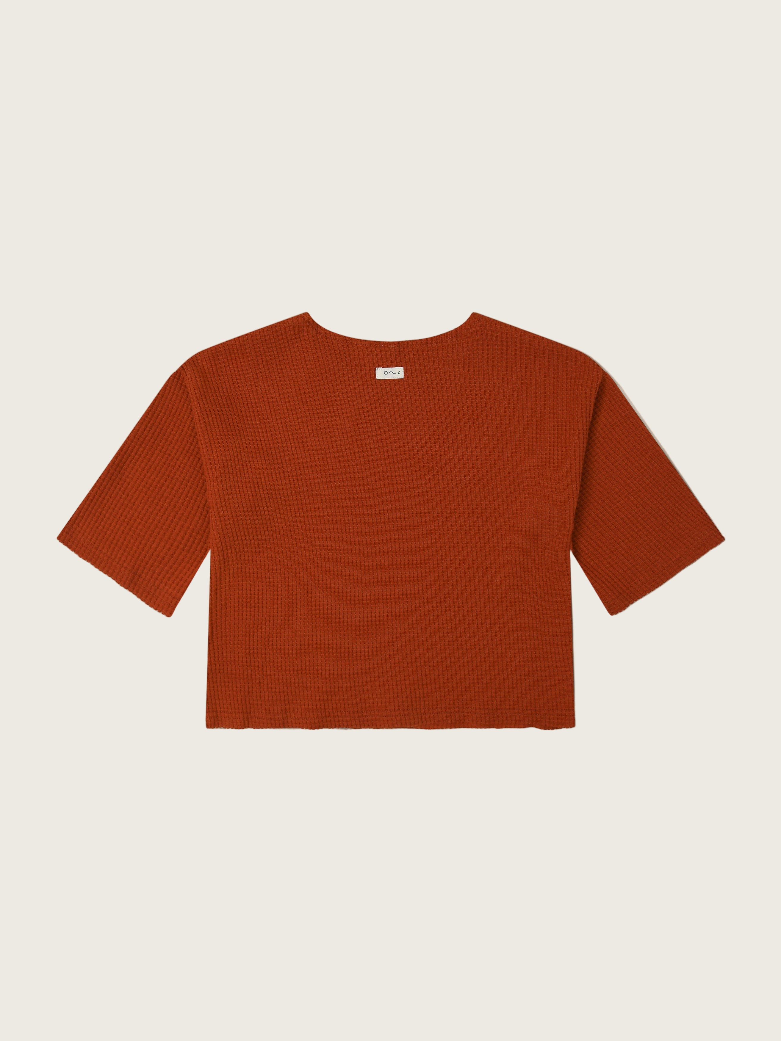 toddler boxy cotton waffle sweatshirt in red