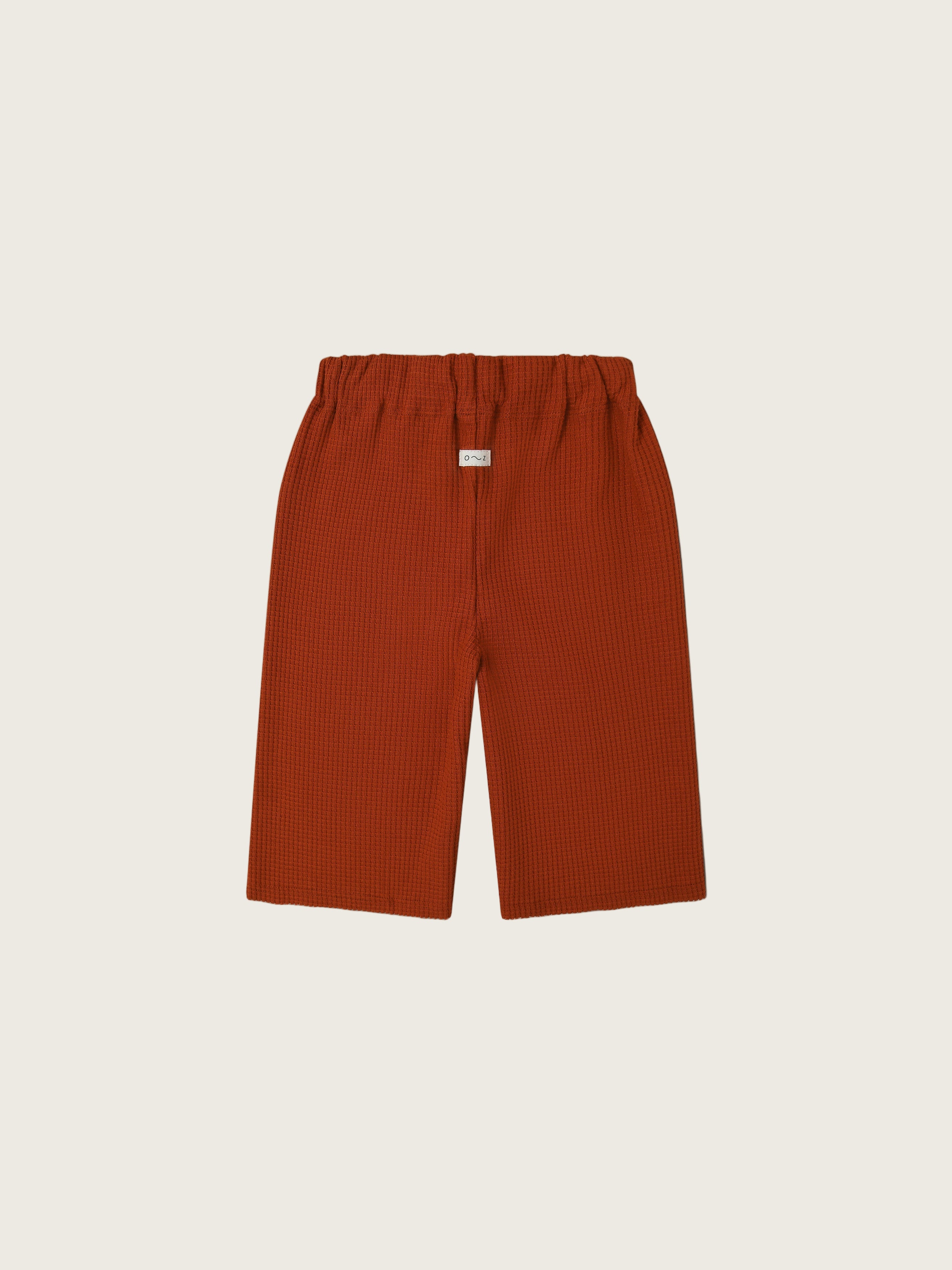toddler cotton waffle wide leg drawstring pants in red