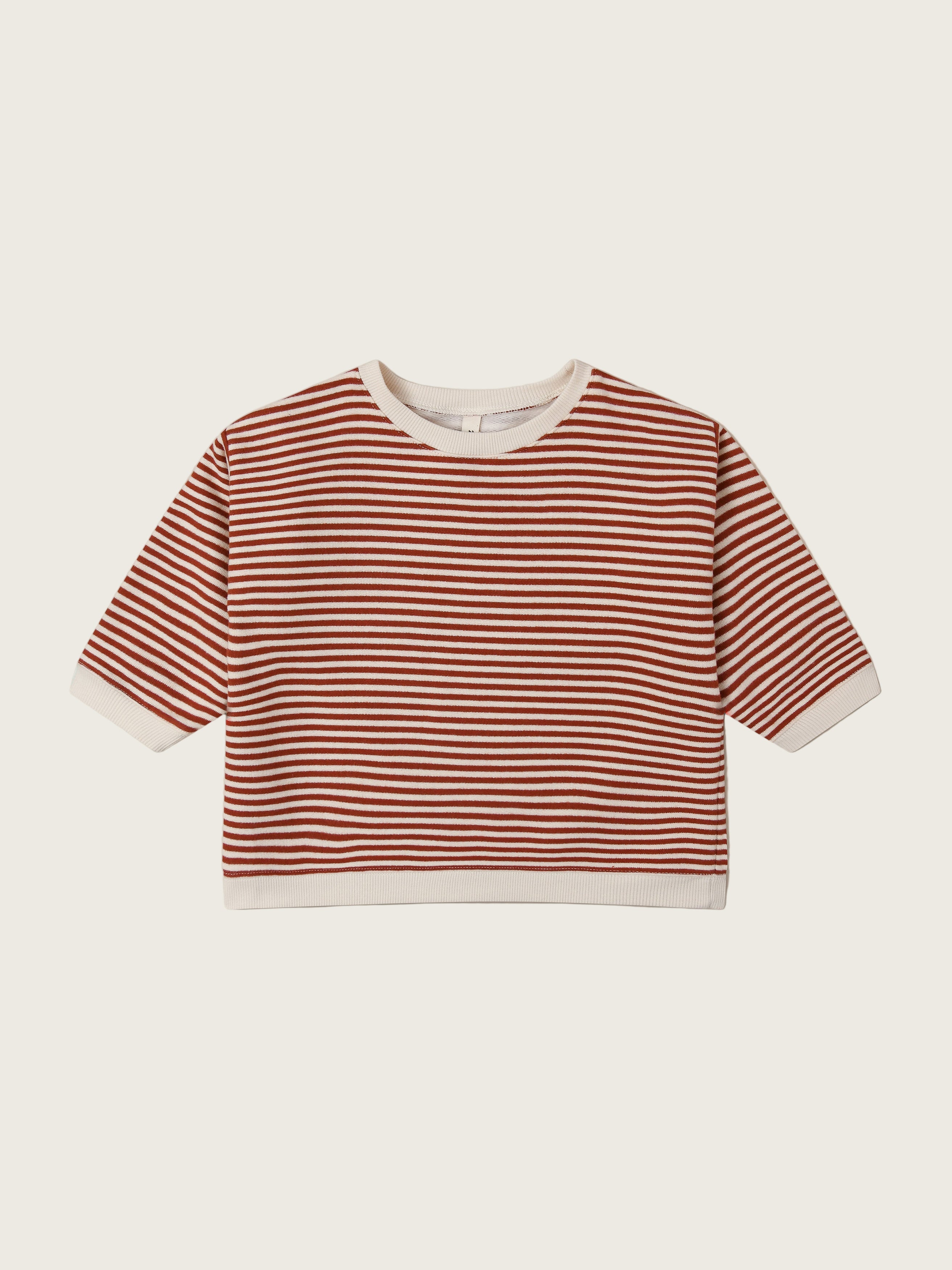 toddler terry cotton sweatshirt in red and white stripes