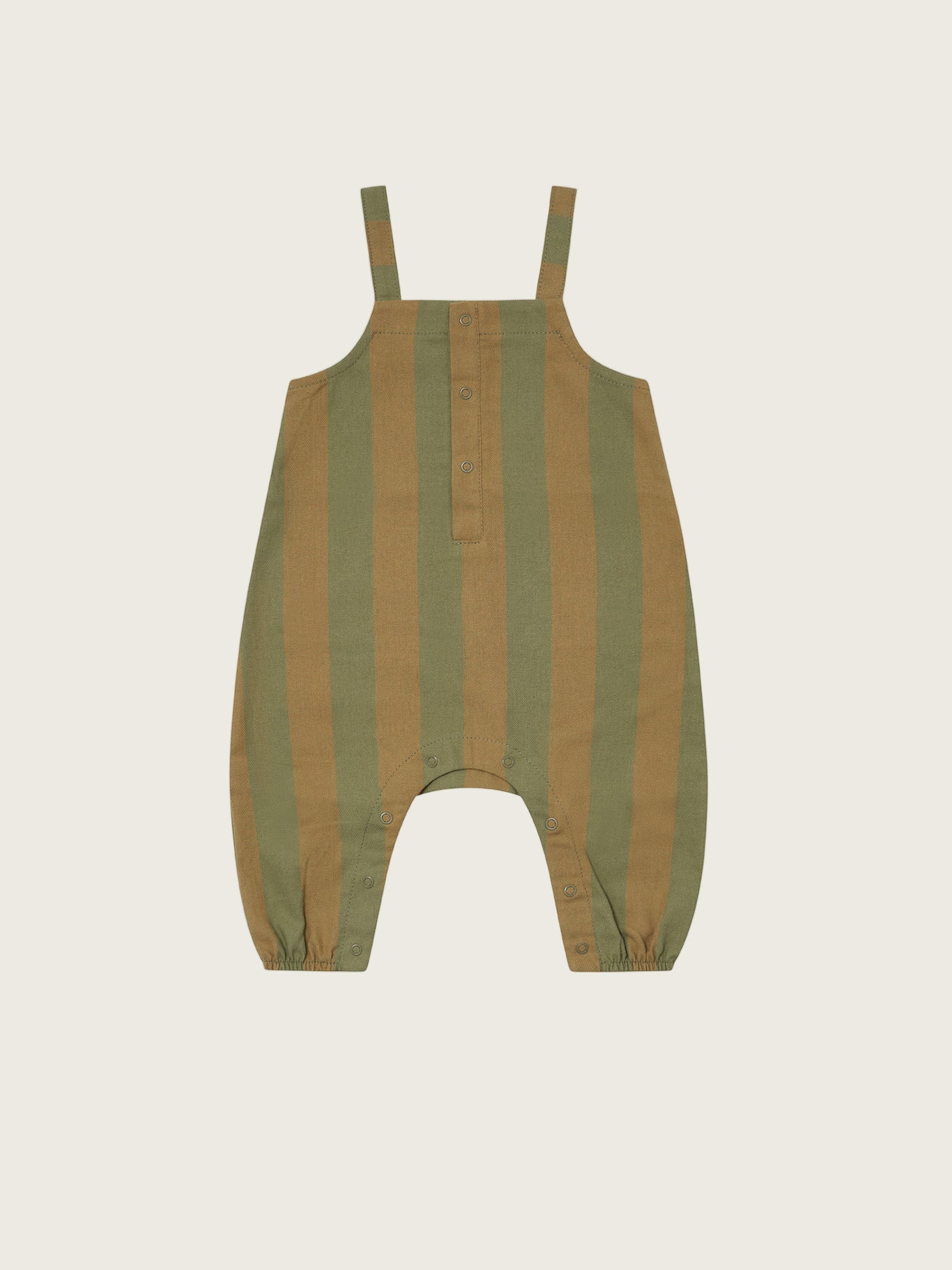 baby woodland green and cream gingham flannel salopette with front and crotch poppers