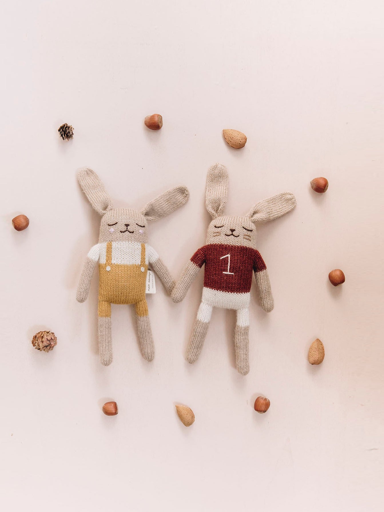 Bunny Knit Toy Mustard Overalls