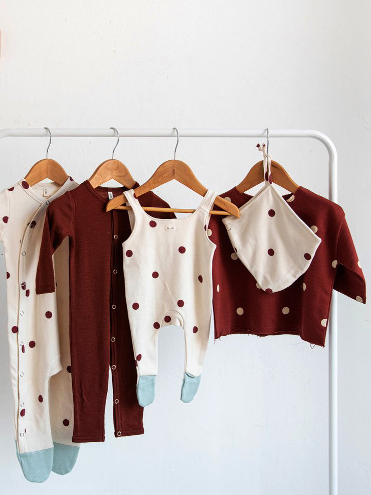 Burgundy Dots Pixie Bonnet