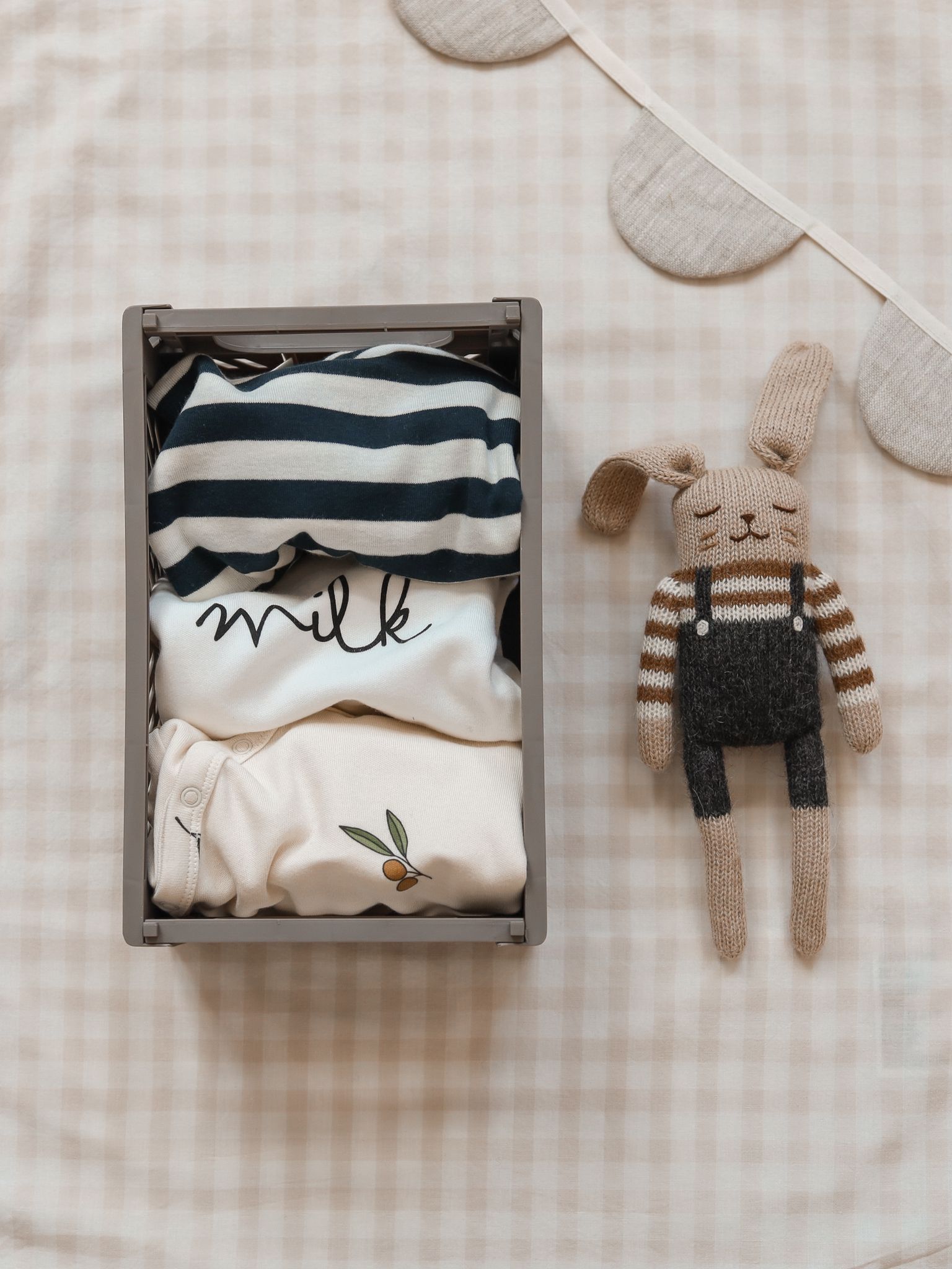 Bunny Soft Toy - Black Overalls