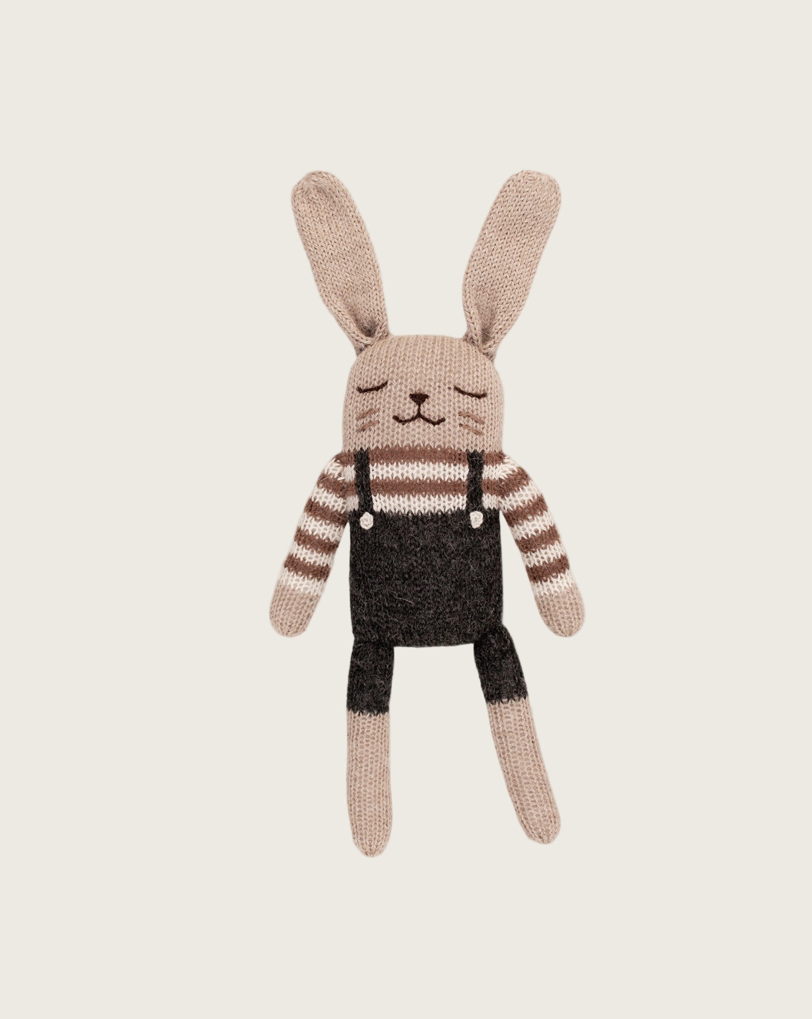 Bunny Soft Toy - Black Overalls