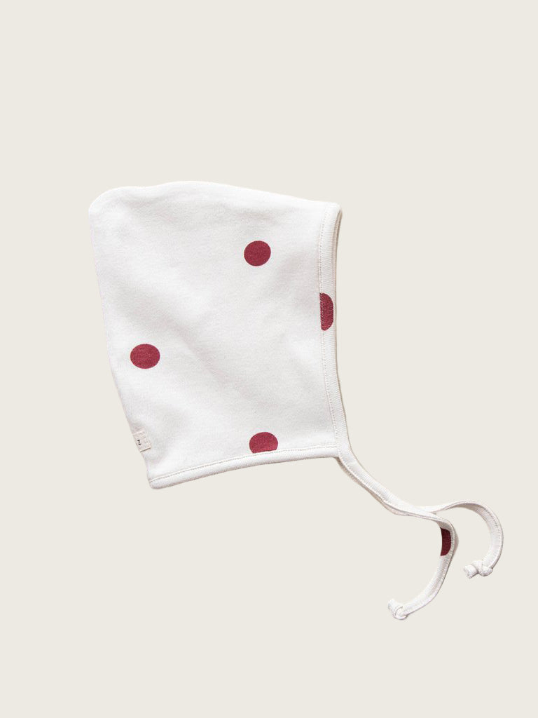Burgundy Dots Pixie Bonnet