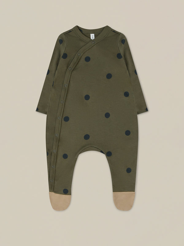 Olive Dots Suit with contrast feet