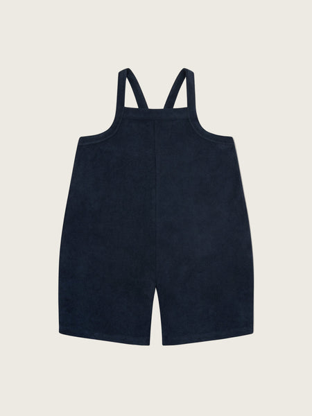 ロンパース・カバーオール organic zoo Navy Terry Cropped Dungarees 16CDNOZ-toddler-navy-terry-