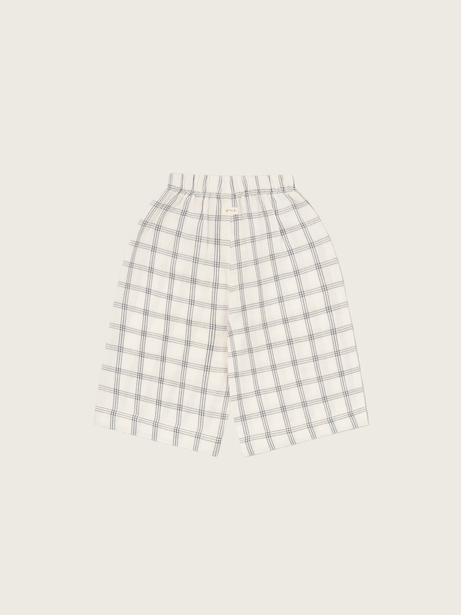 Navy Window Check Wide Leg Pants | Organic Zoo