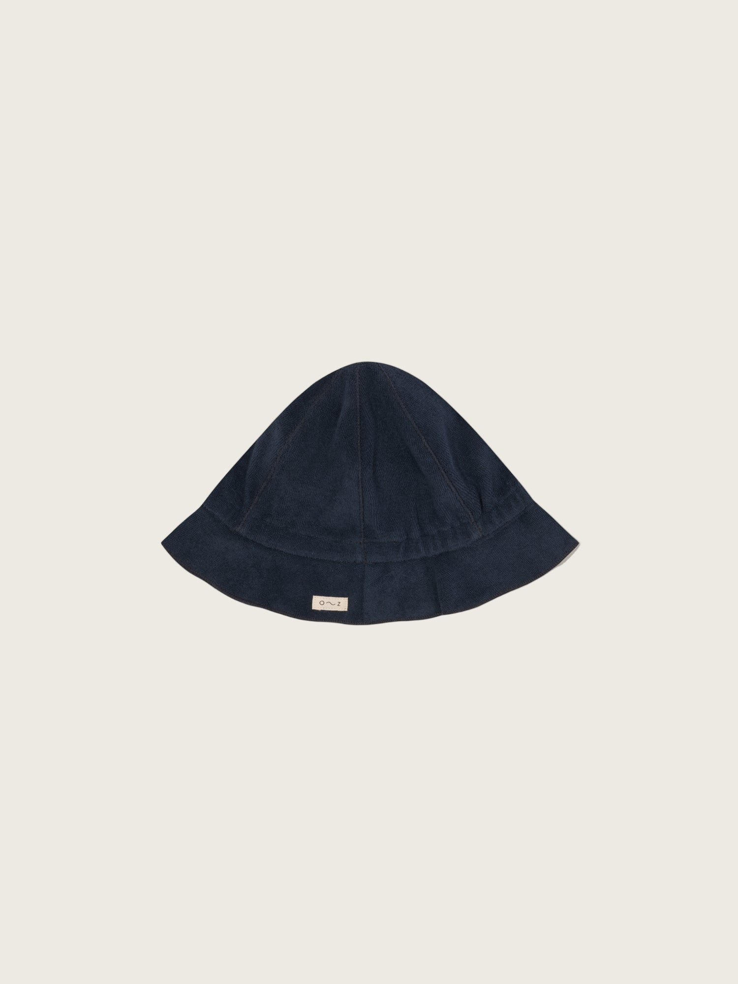 baby and toddler navy sun hat in soft organic terry cotton finished with o~z label