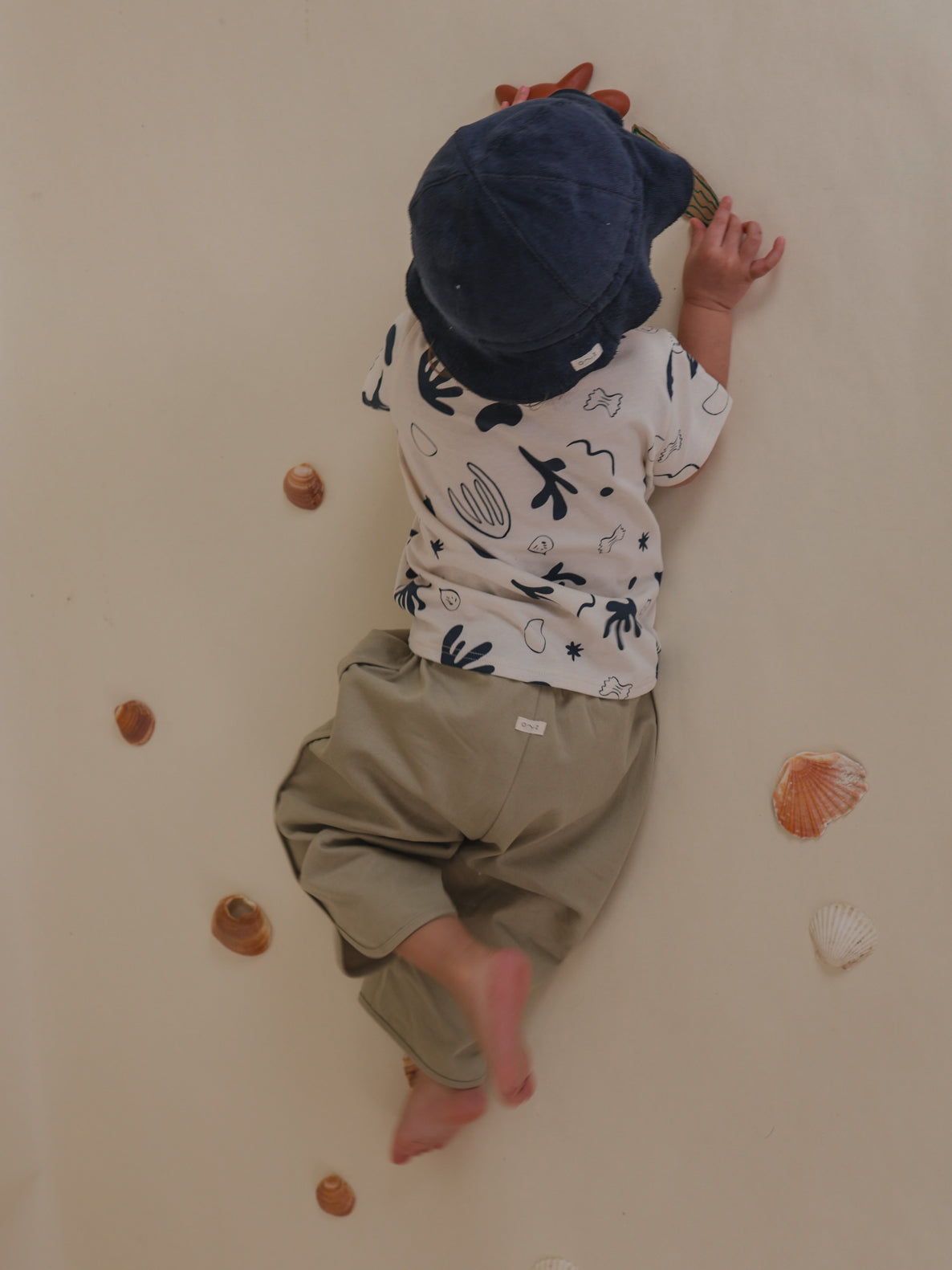 Navy Terry Cropped Dungarees | Organic Zoo