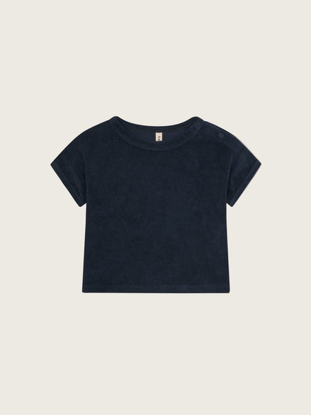 トップス organic zoo / terry setup 16SOTNOZ-baby-navy-terry-boxy-