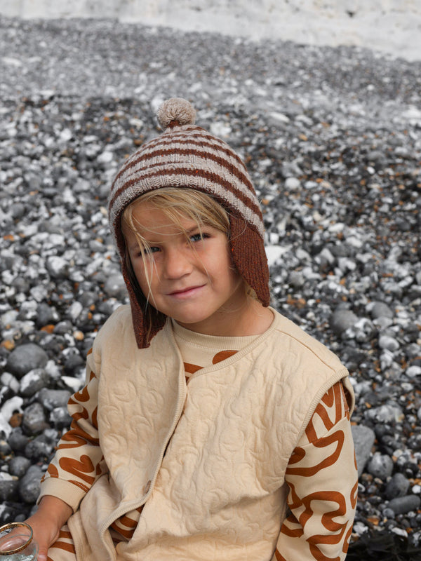 Stripes Pom Pom Wool Hat