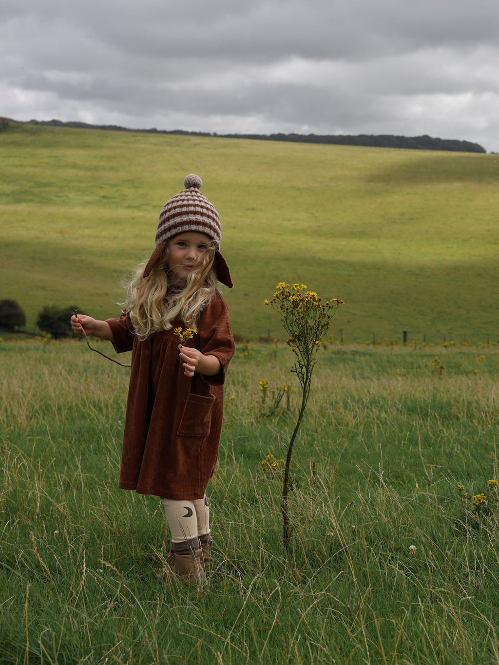 Stripes Pom Pom Wool Hat