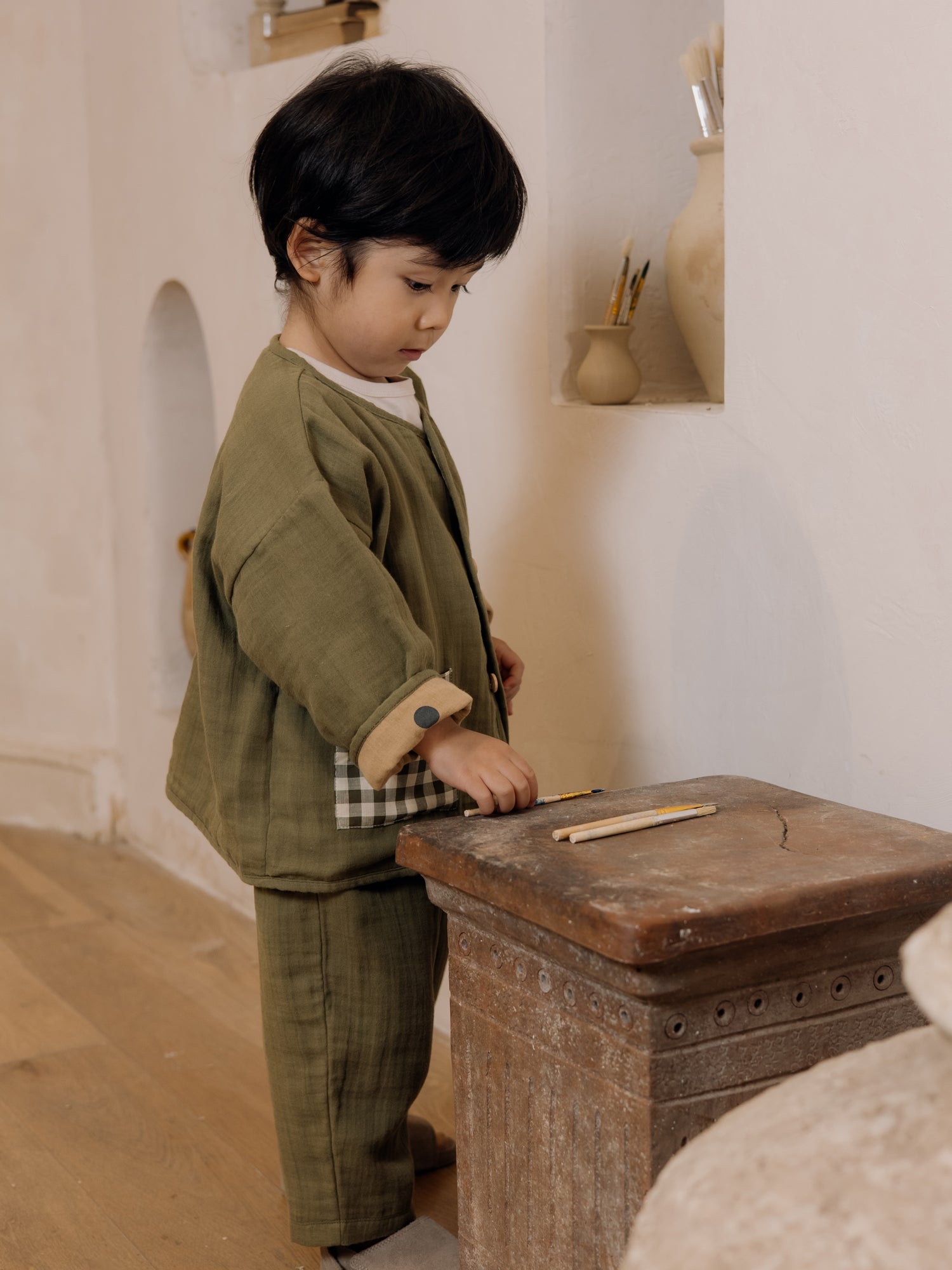 organiczoo olive dot pants Olive Dots Leggings | Organic Zoo