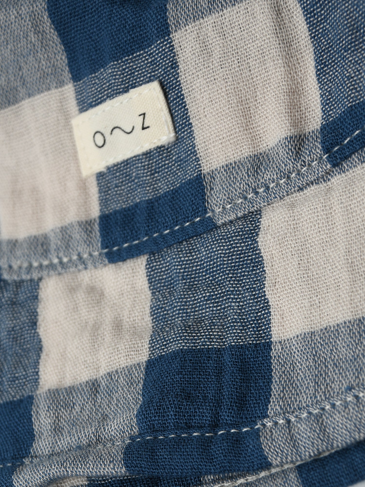 Pottery Blue Gingham Bucket Sun Hat