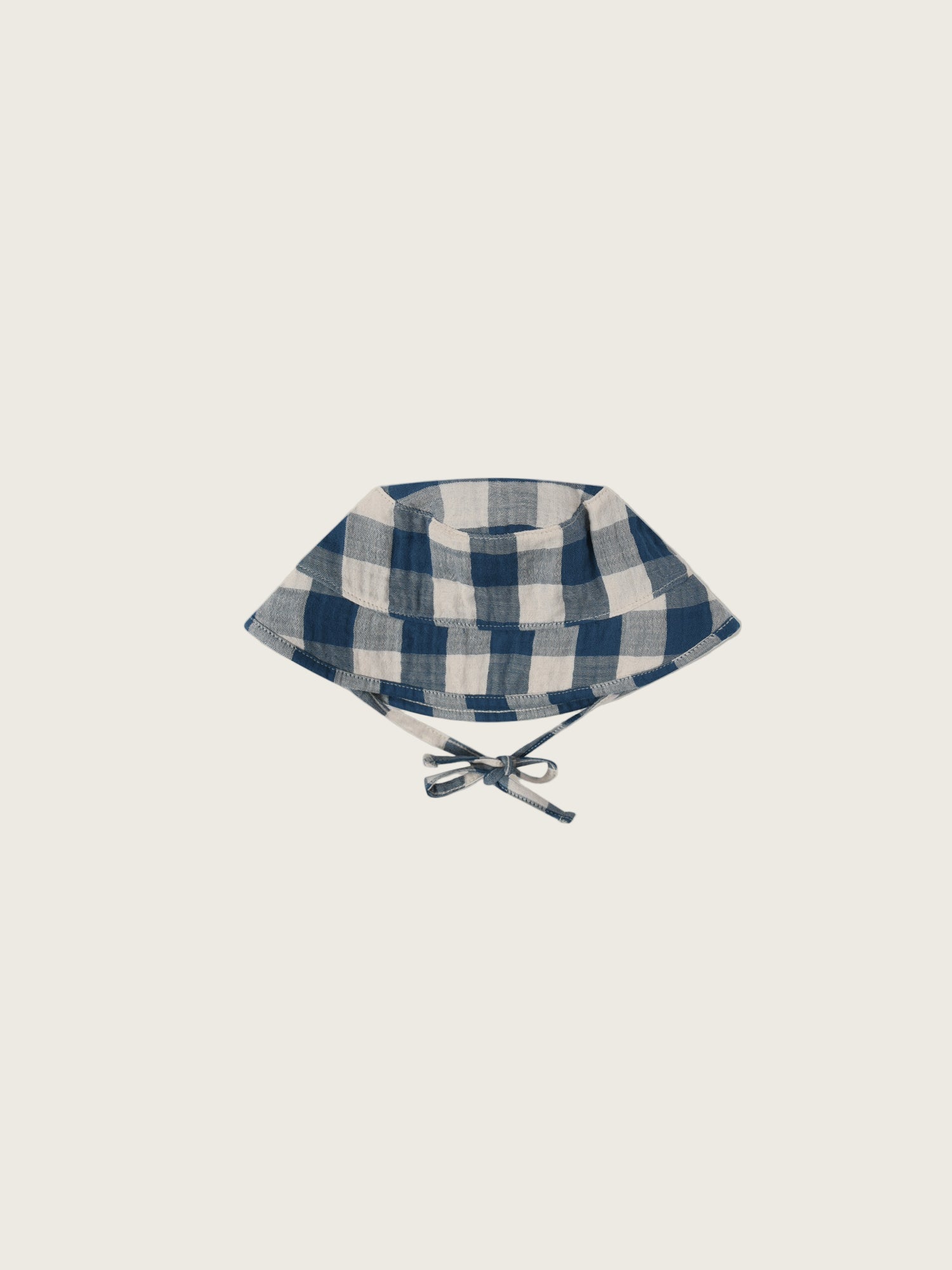 Pottery Blue Gingham Bucket Sun Hat