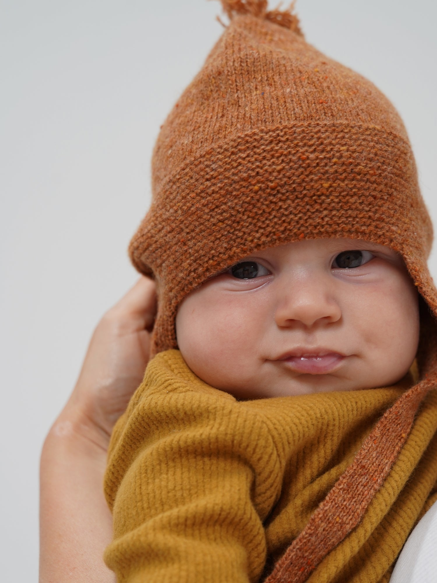 Brown Ribbed Long Sleeve Top