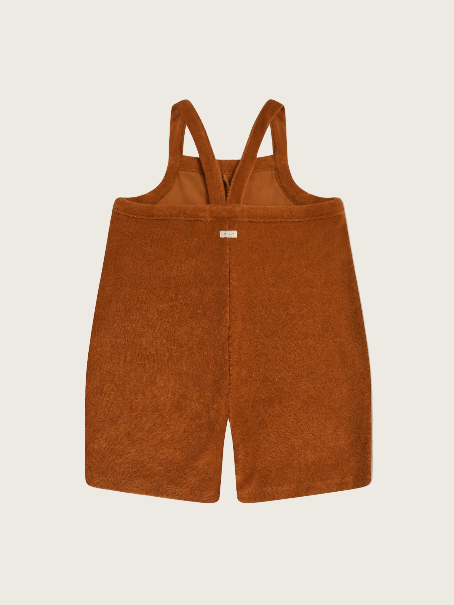 Terracotta Terry Cropped Dungarees
