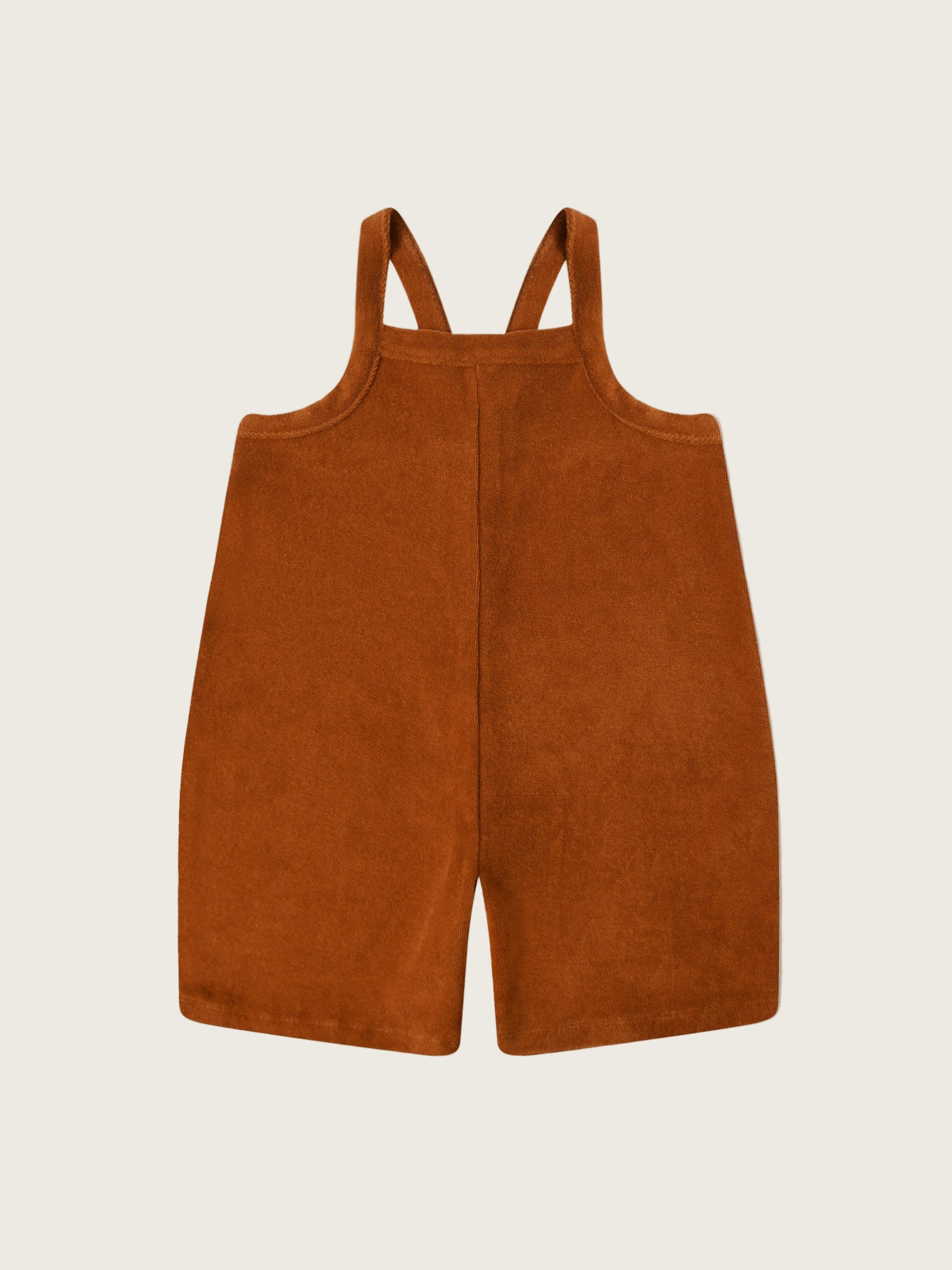 Terracotta Terry Cropped Dungarees