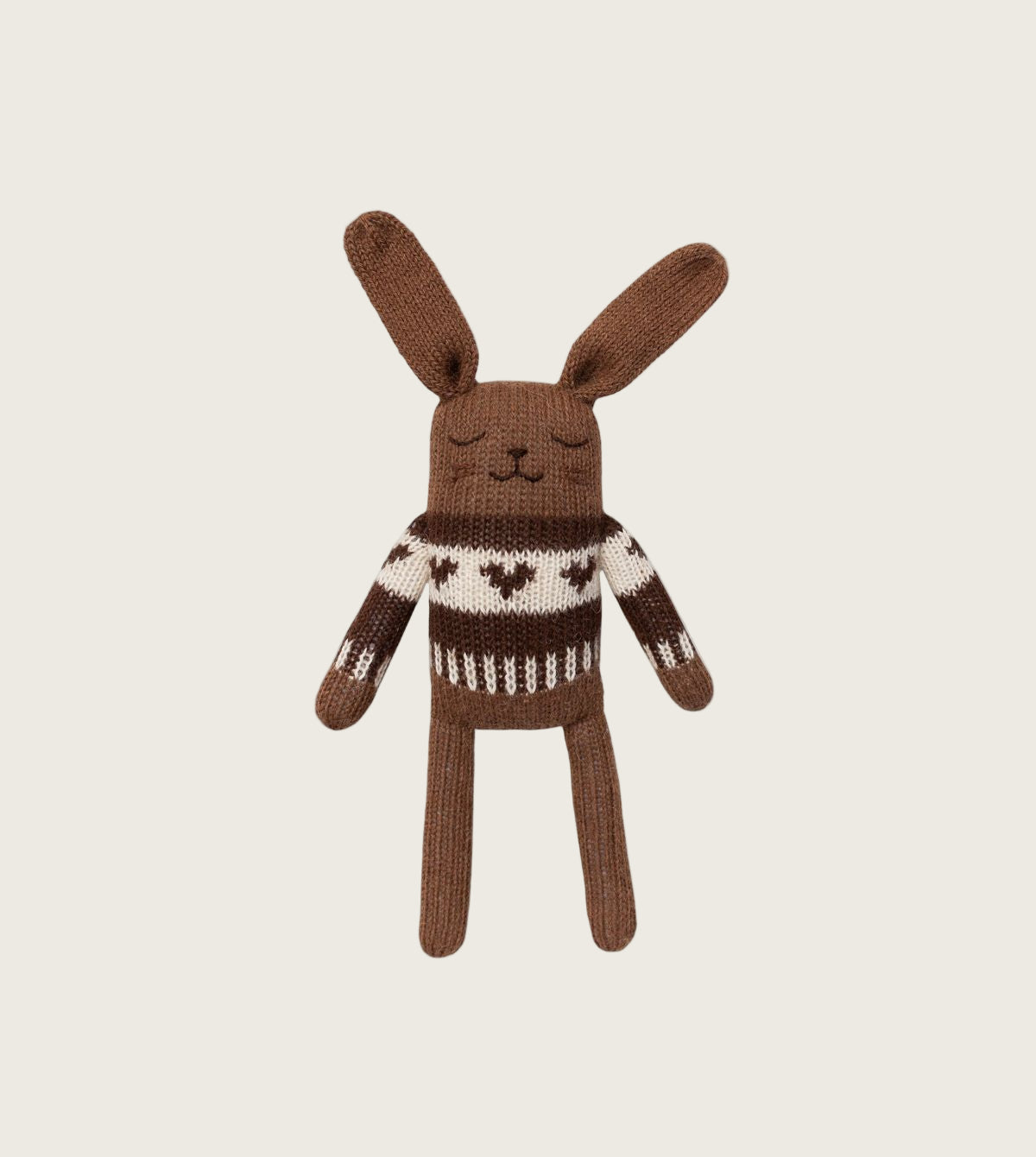 Bunny Soft Toy Dark Mocha Heart Sweater
