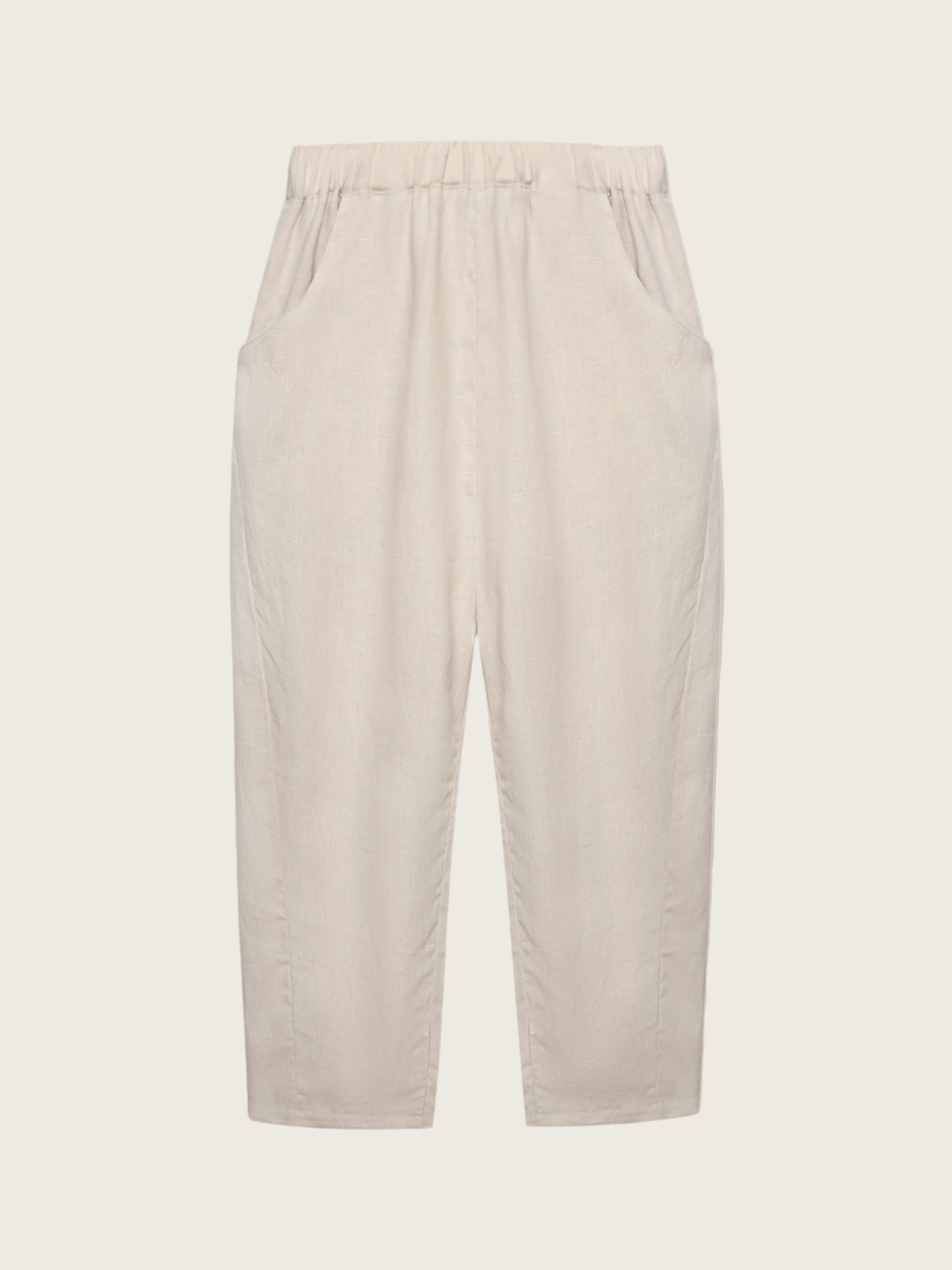 Women's Ceramic White Linen Pants