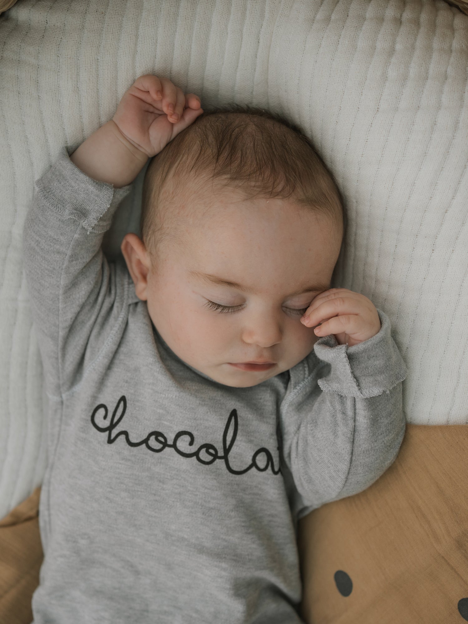 Grey Melange CHOCOLATE Organic Cotton Bodysuit | Organic Zoo