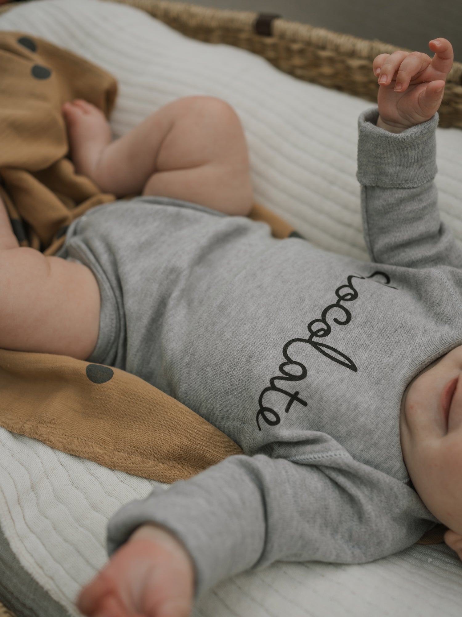 Grey Melange CHOCOLATE Organic Cotton Bodysuit | Organic Zoo