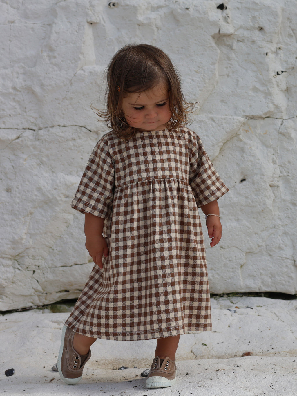 Gingham Gather Dress | Organic Zoo